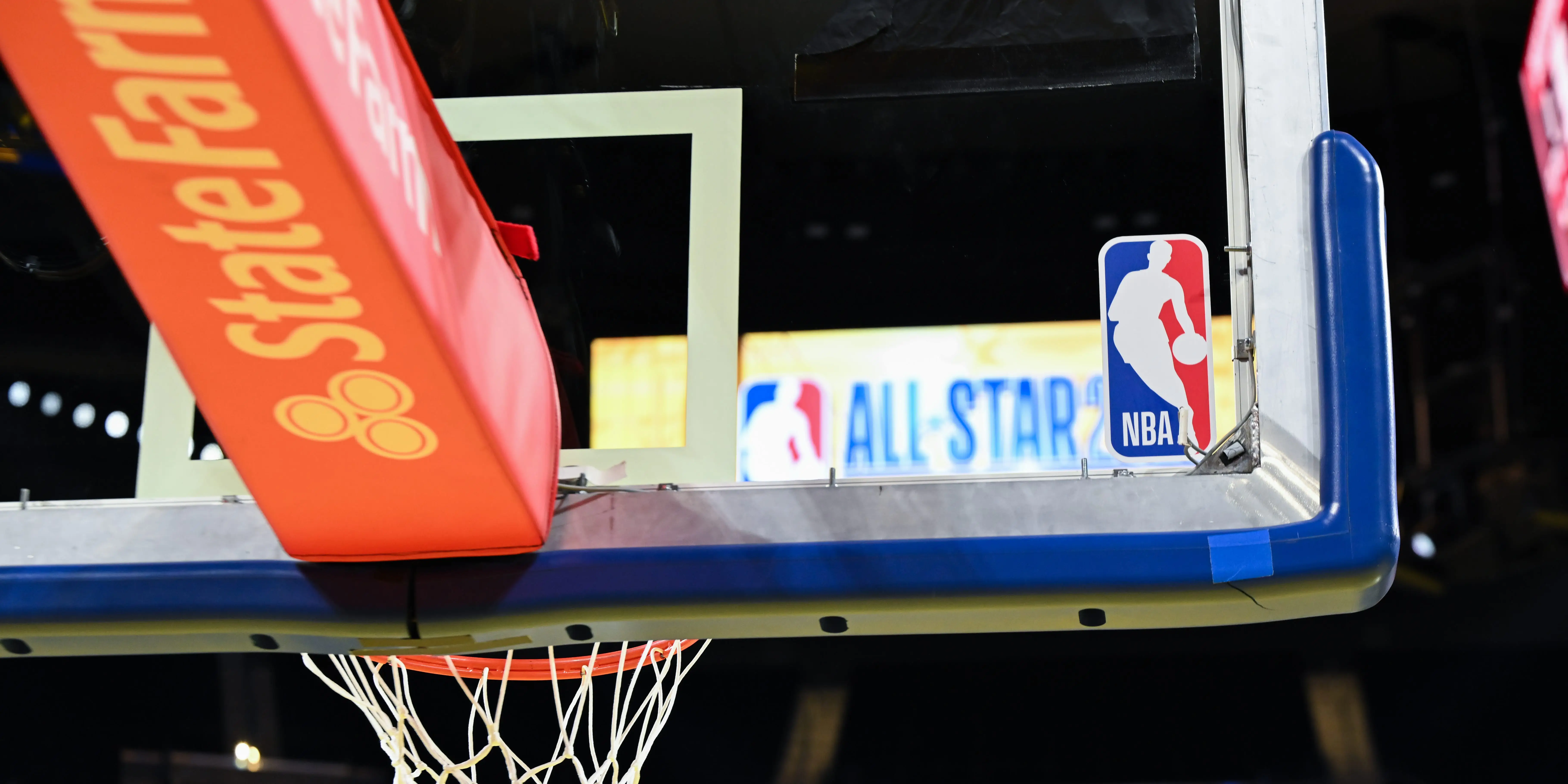 A view of Golden State Warriors NBA basketball net during the 2025 NBA All-Star night at Chase Center in San Francisco, California, United States on February 16, 2025