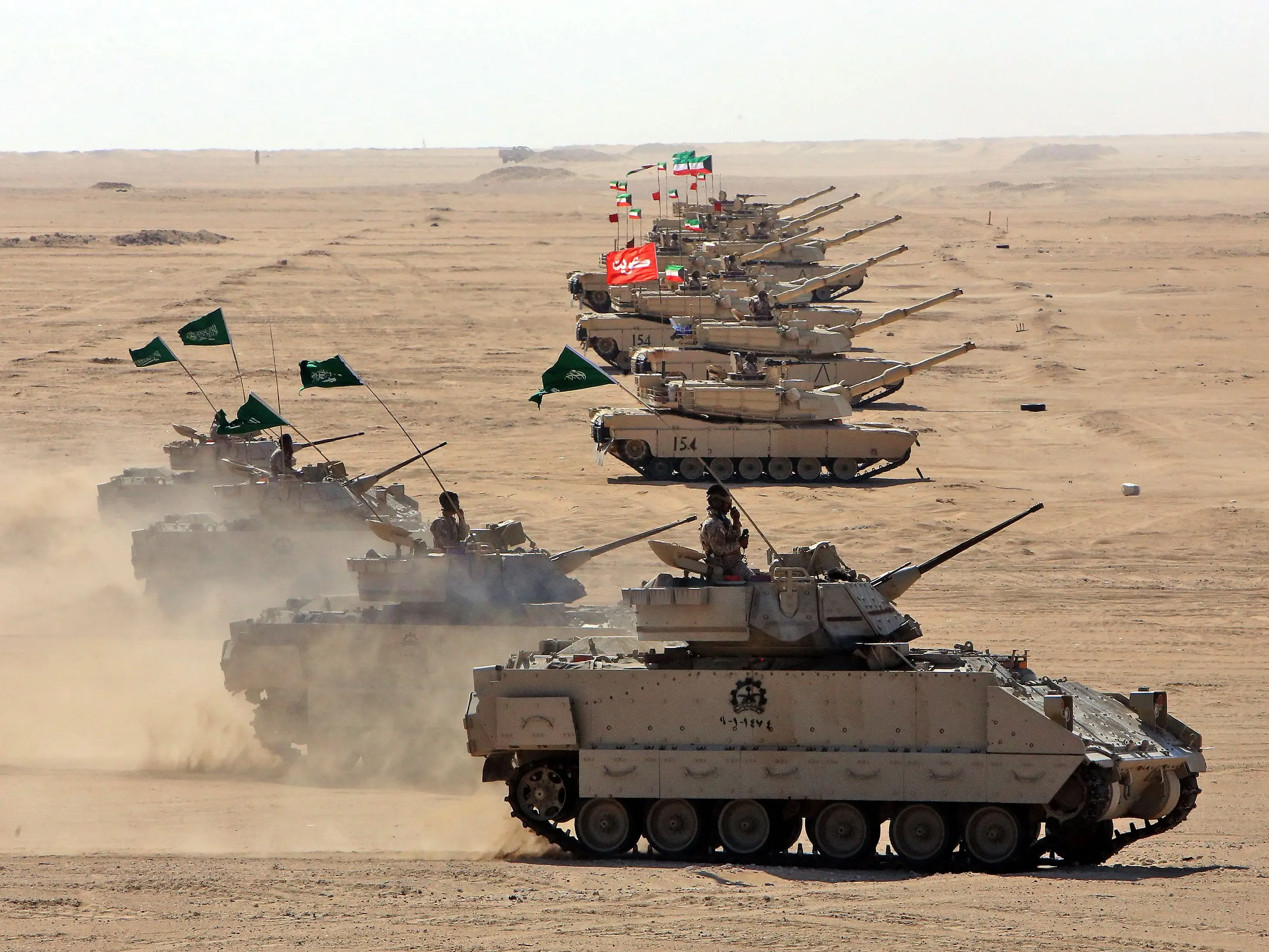 Tanks from the Kuwaiti and Royal Saudi Land Force