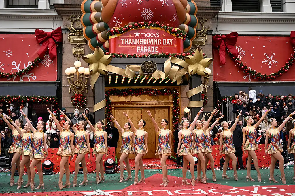 The Radio City Rockettes at the Macy's Thanksgiving Day Parade.