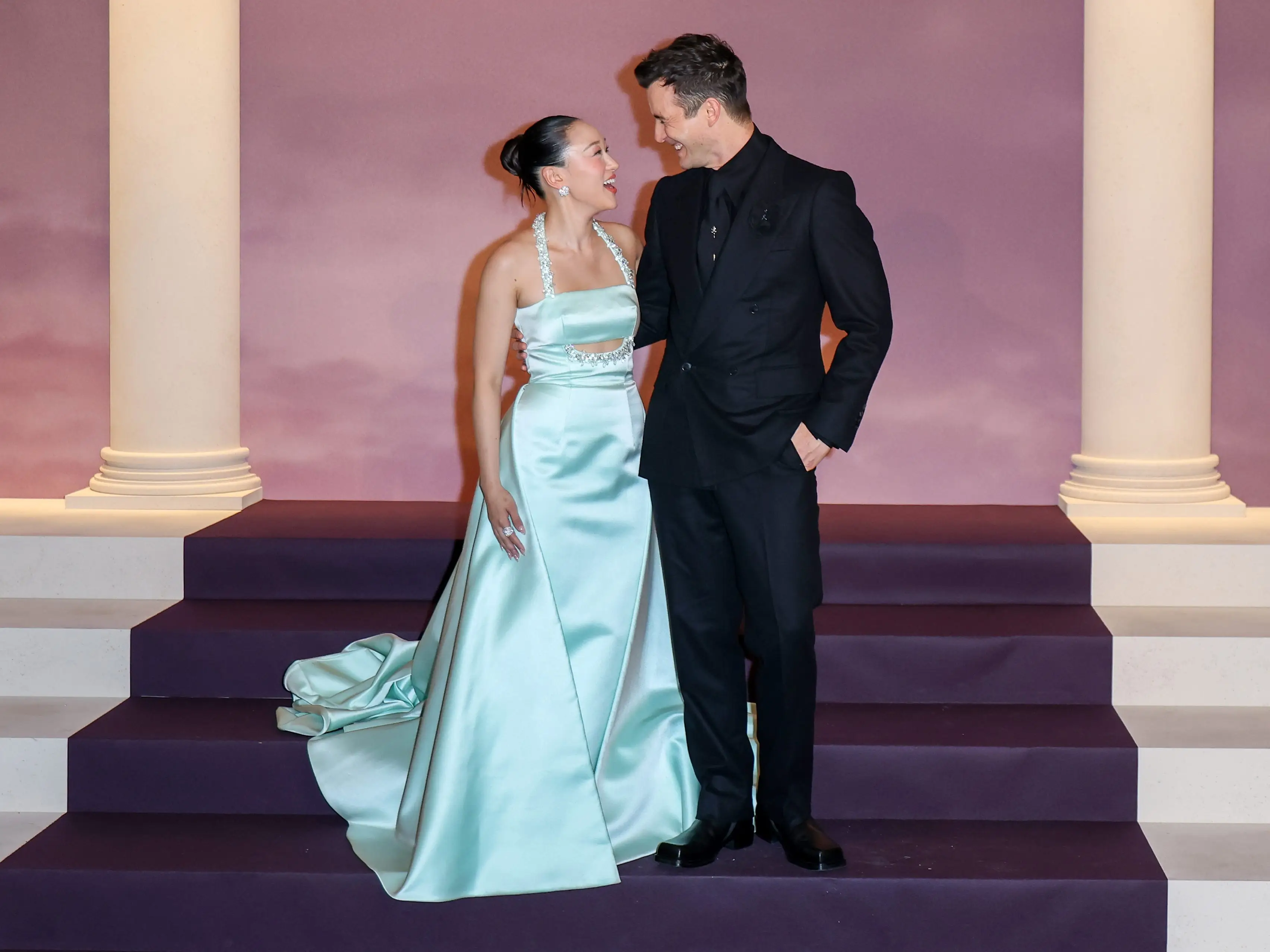 Yerin Ha and Luke Thompson attend the premire of 