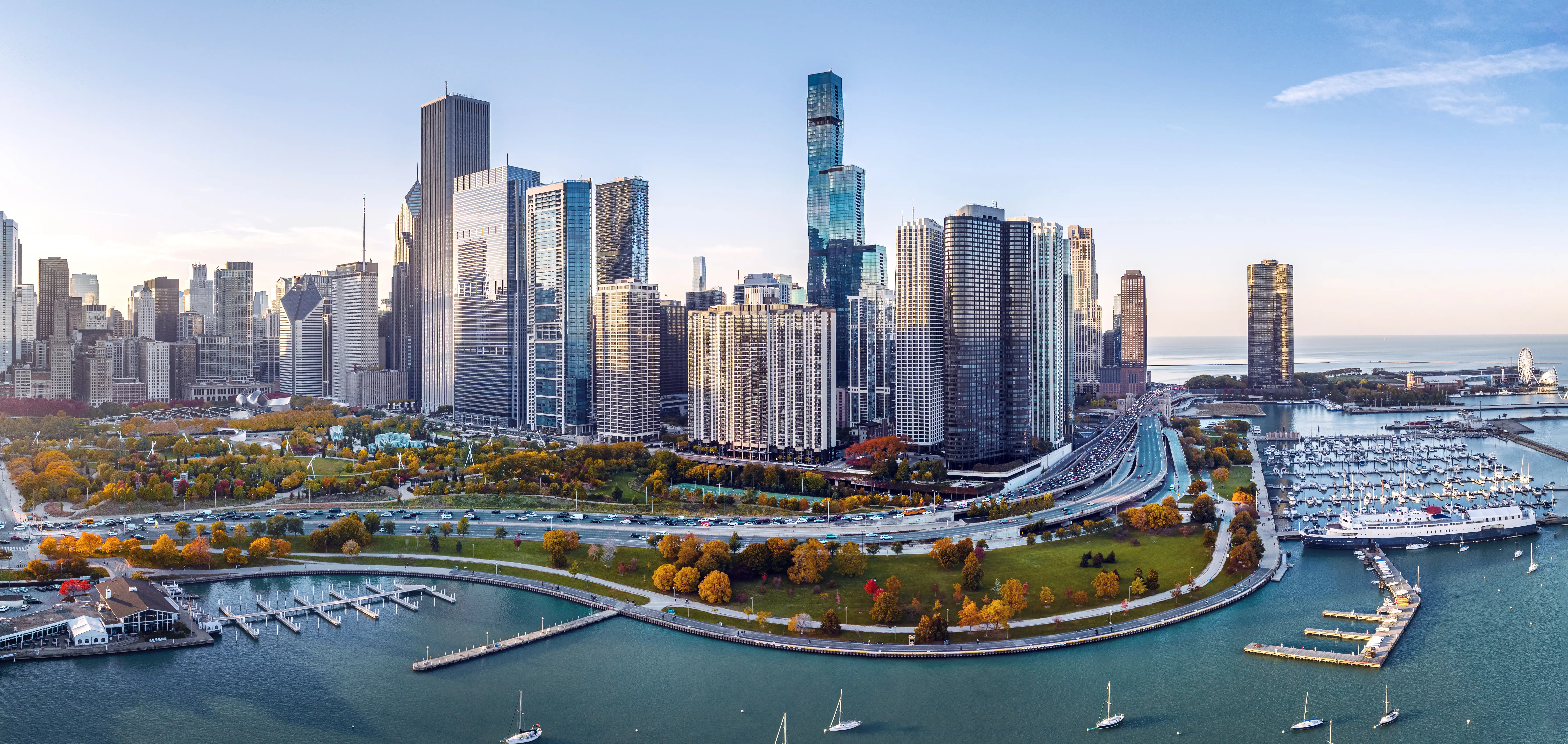 Aerial view of Chicago.