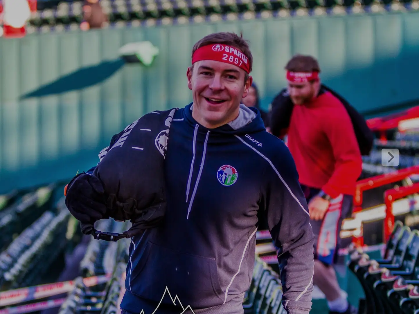 Bill Shufelt running a Spartan race.