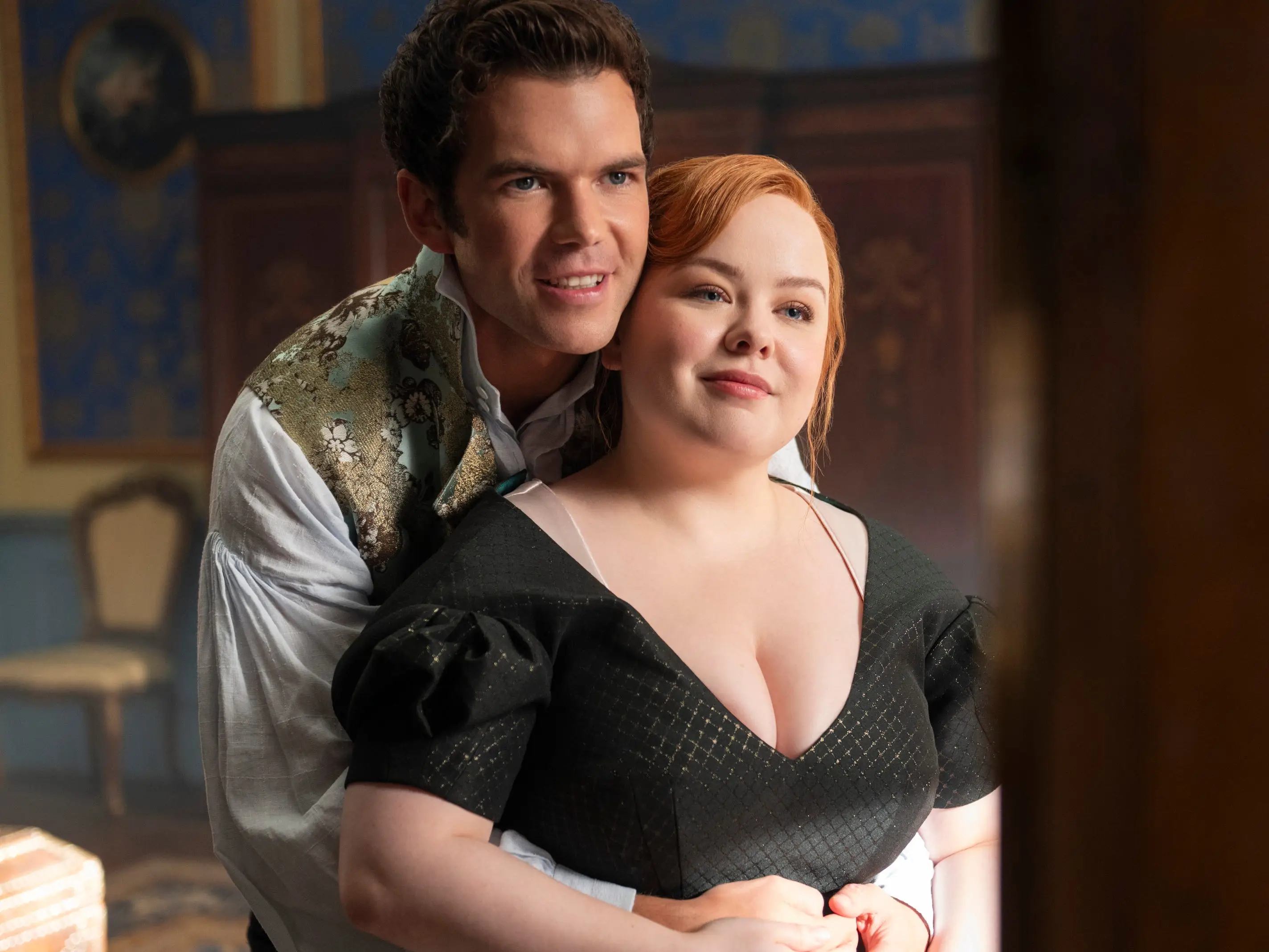 luke newton and nicola coughlan in bridgerton