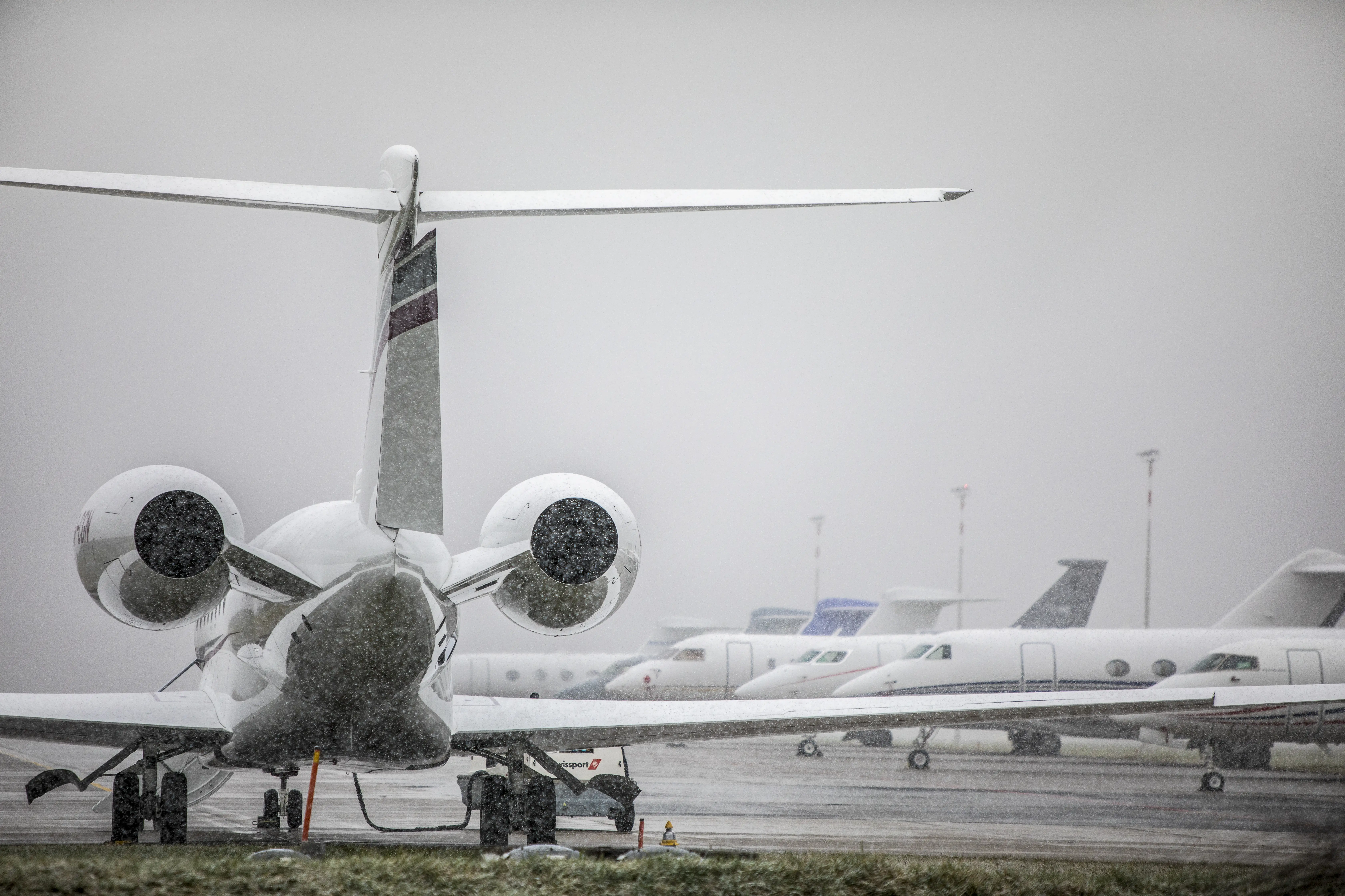 A view of the Zurich Kloten Airport upon the arrival of the private and VIP planes of the participants within the World Economic Forum (WEF) annual meeting held in Davos, in Zurich, Switzerland on January 17, 2023.