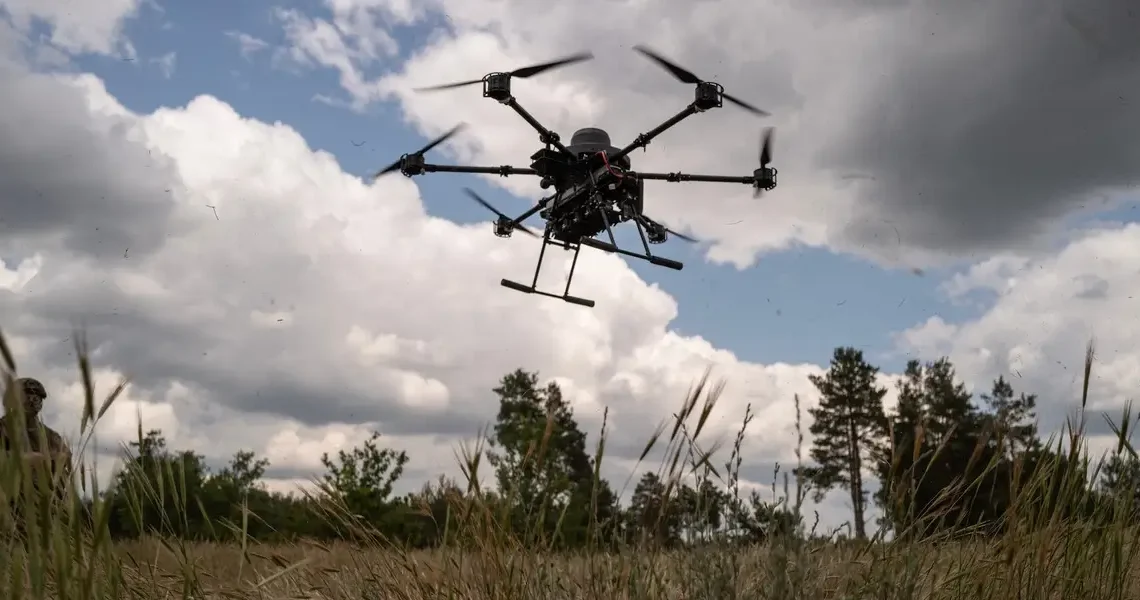 Ukrainian soldiers surprised a robot maker by using a drone to drop one of its bots into battle