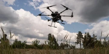 Ukrainian soldiers surprised a robot maker by using a drone to drop one of its bots into battle