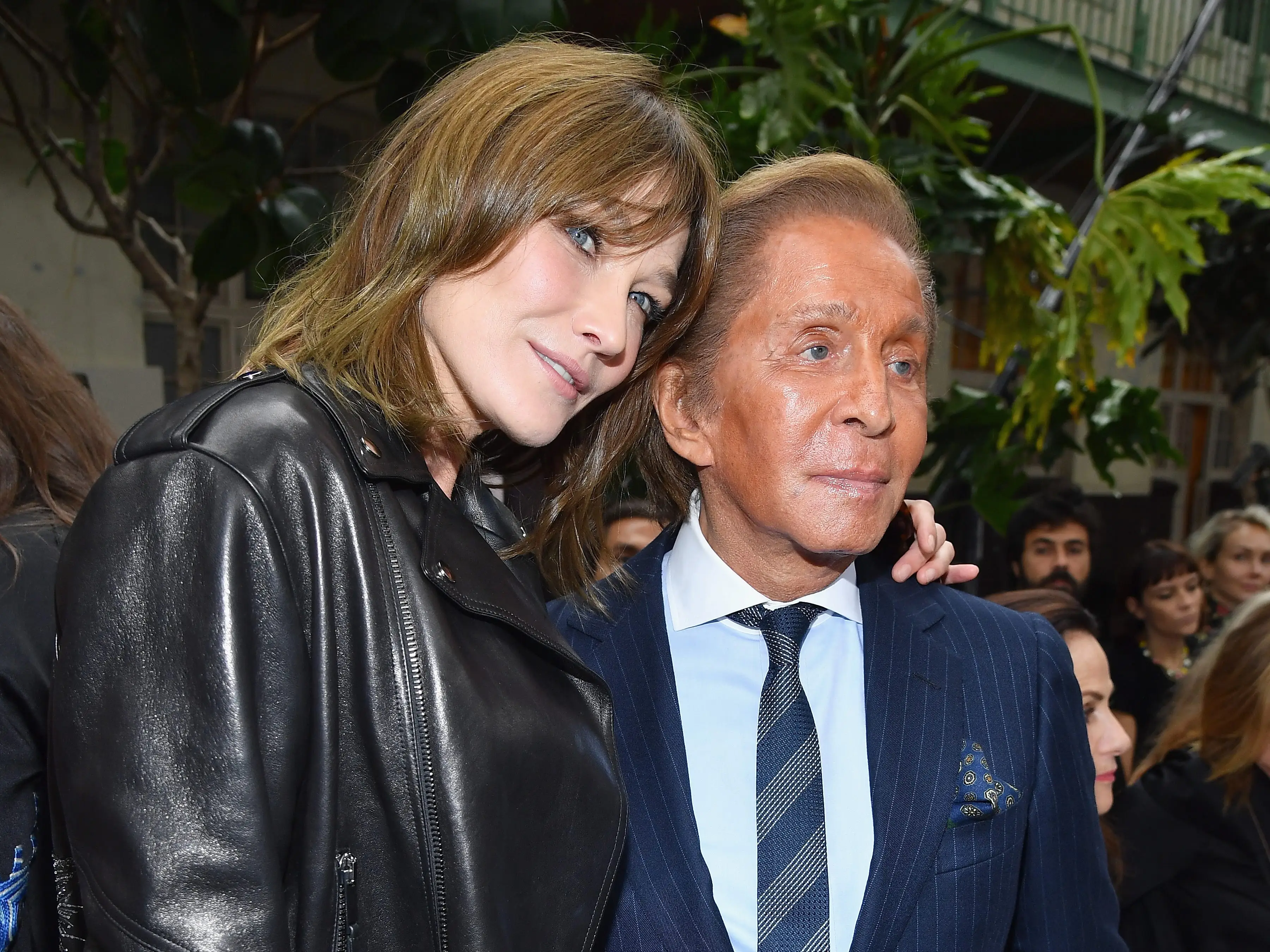 Carla Bruni and Valentino Garavani at Paris Fashion Week in 2017.