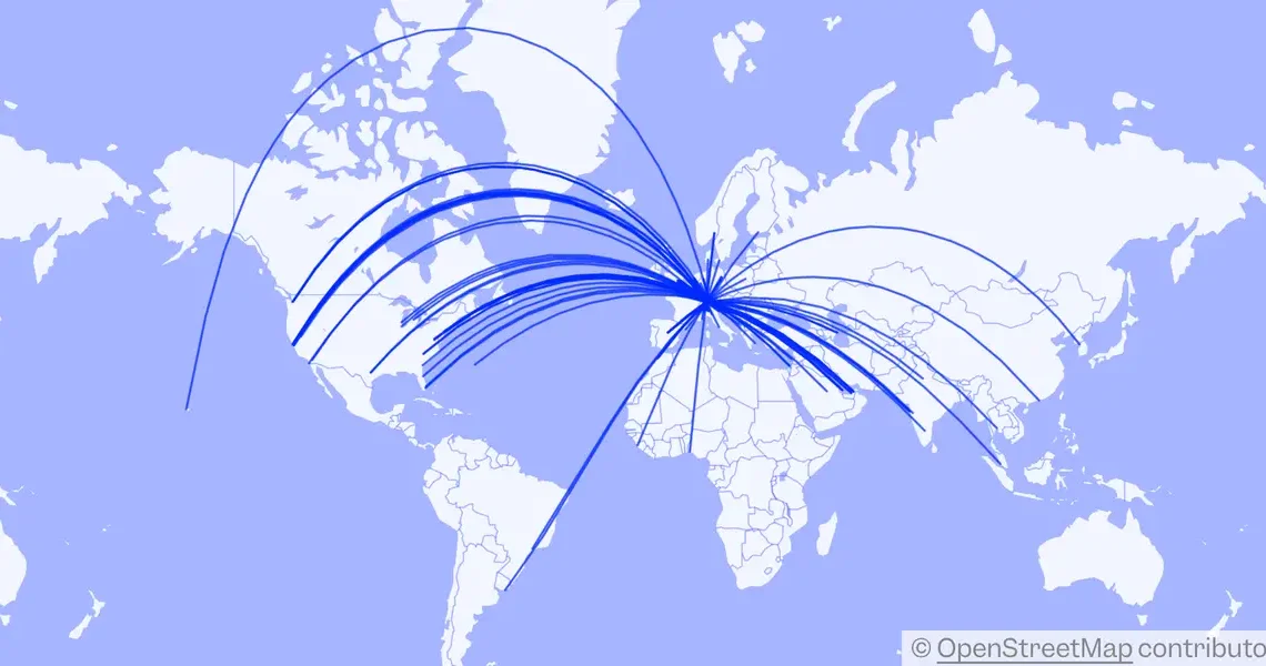 Map shows how the rich and powerful are descending on Davos by private jet