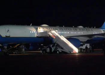 Trump’s hugely anticipated Davos speech looks set for a delay after Air Force One had to turn around