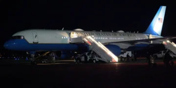 Trump’s hugely anticipated Davos speech looks set for a delay after Air Force One had to turn around