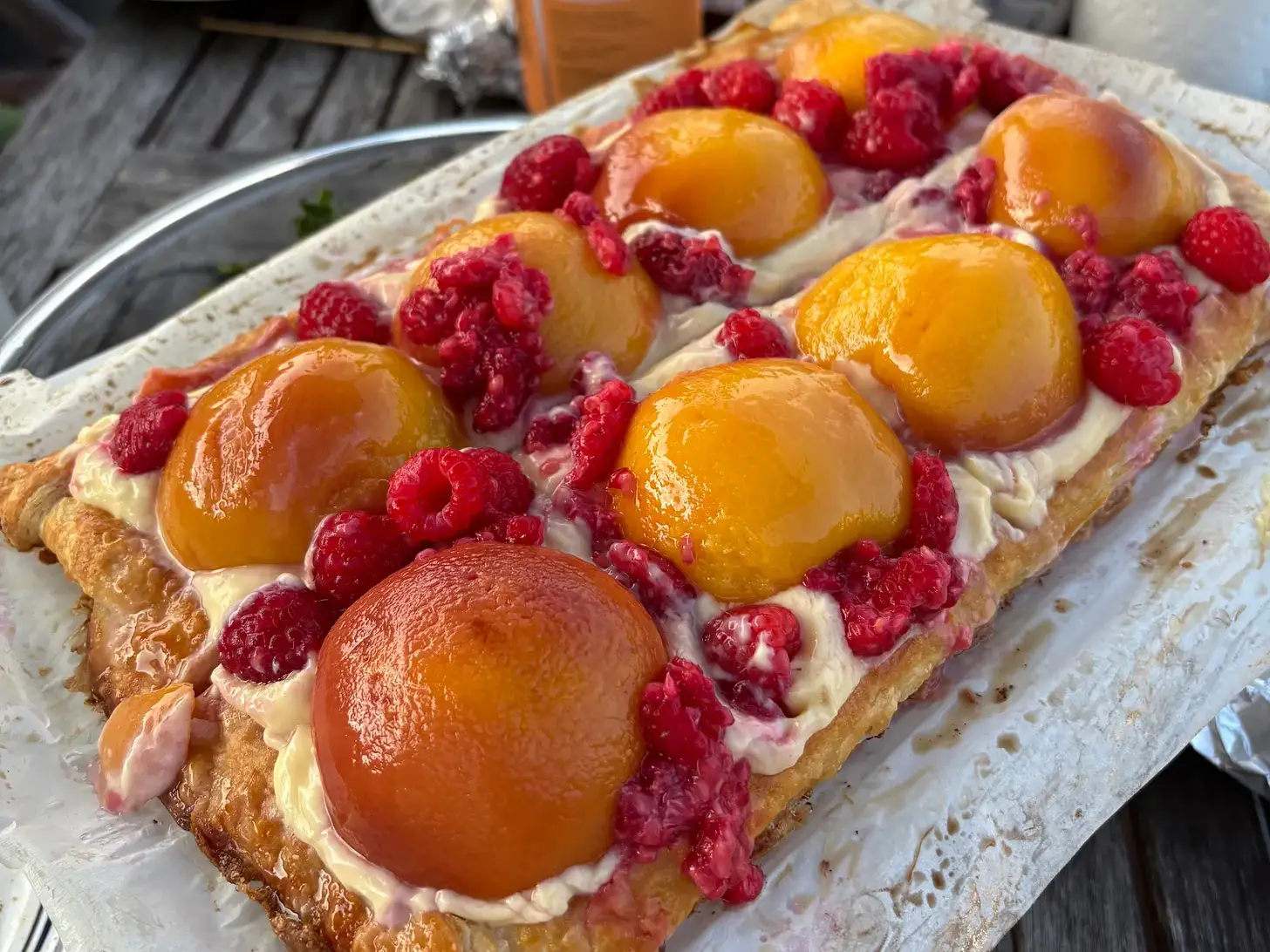 A homemade fruit tart.