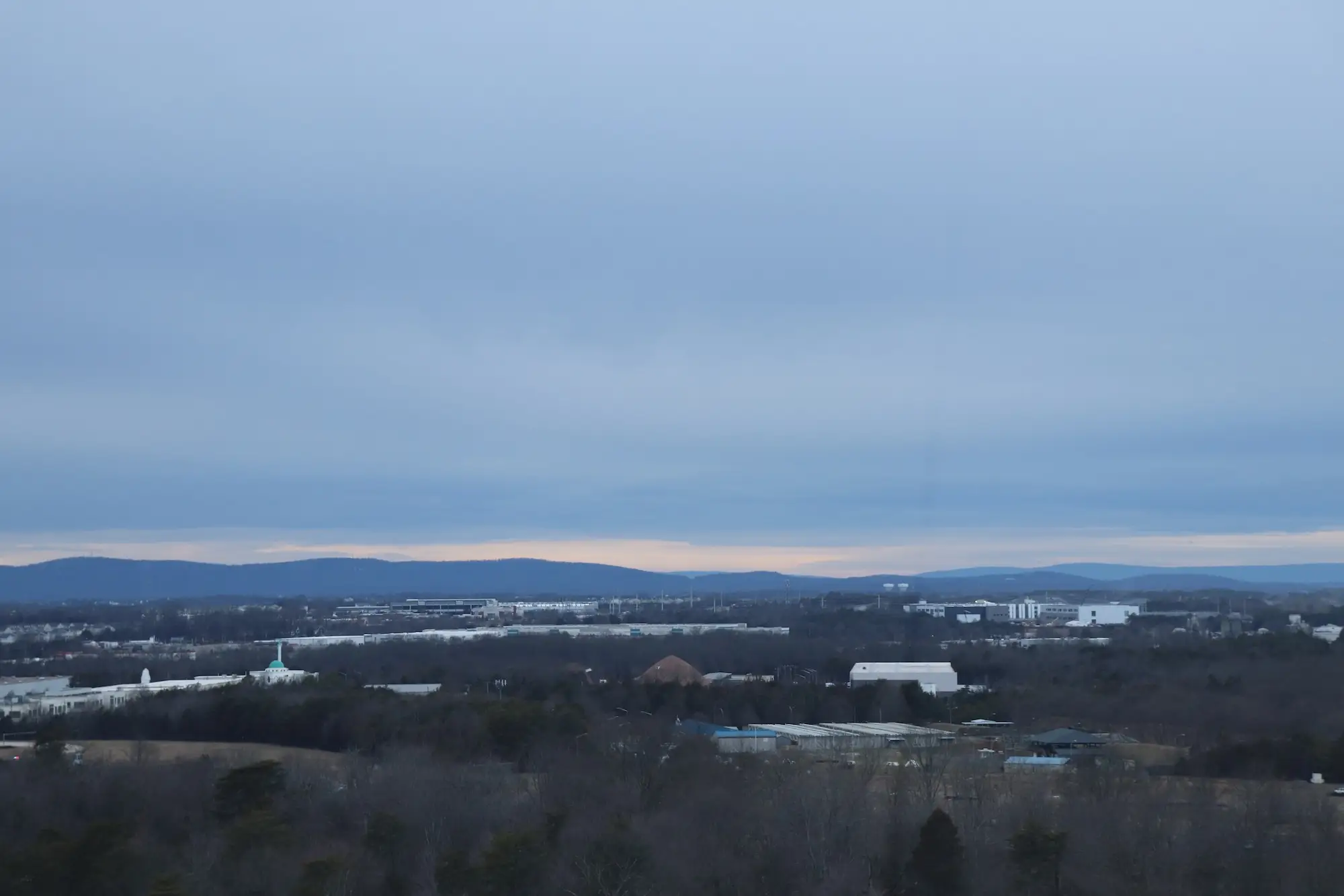 The western horizon viewed from the observation tower at the National Air and Space Museum.