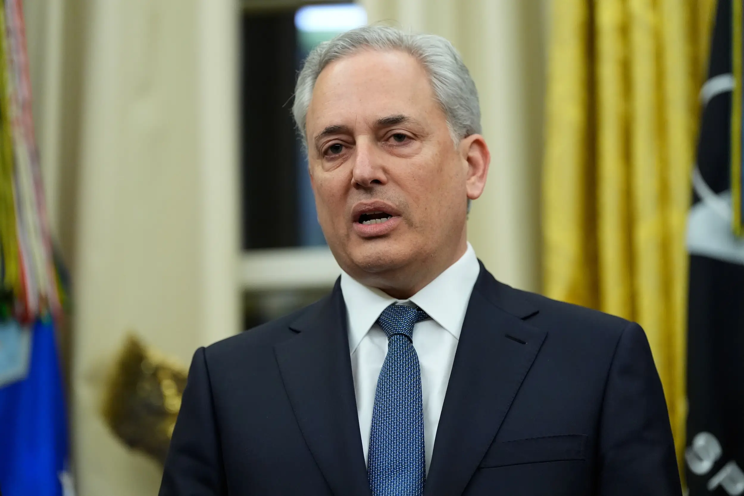 David Sacks speaks during an event at the White House