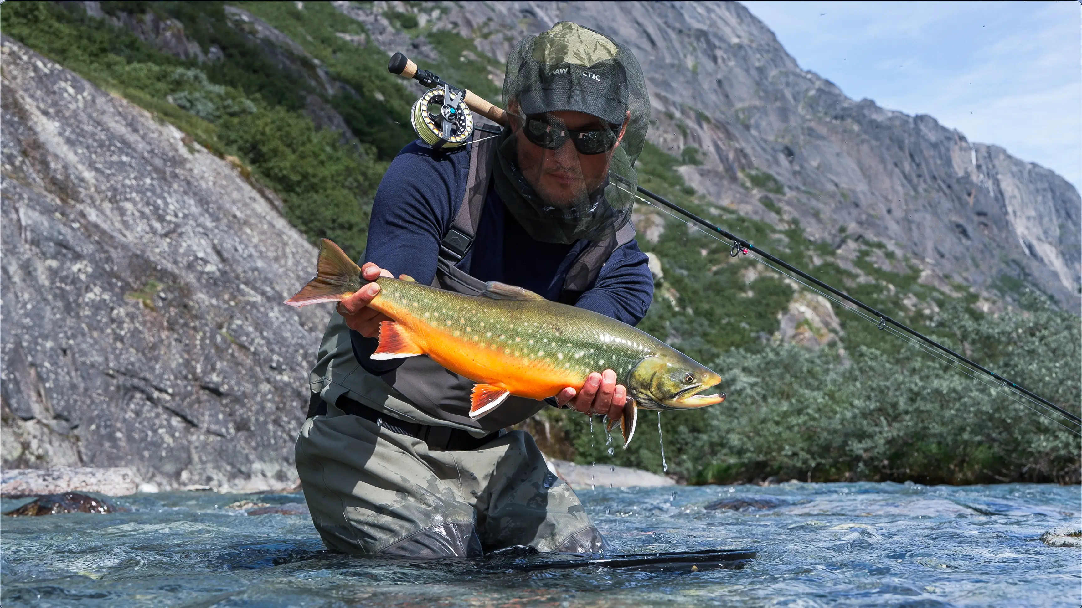 Casper Frank Møller with a giant fish in Greenland.