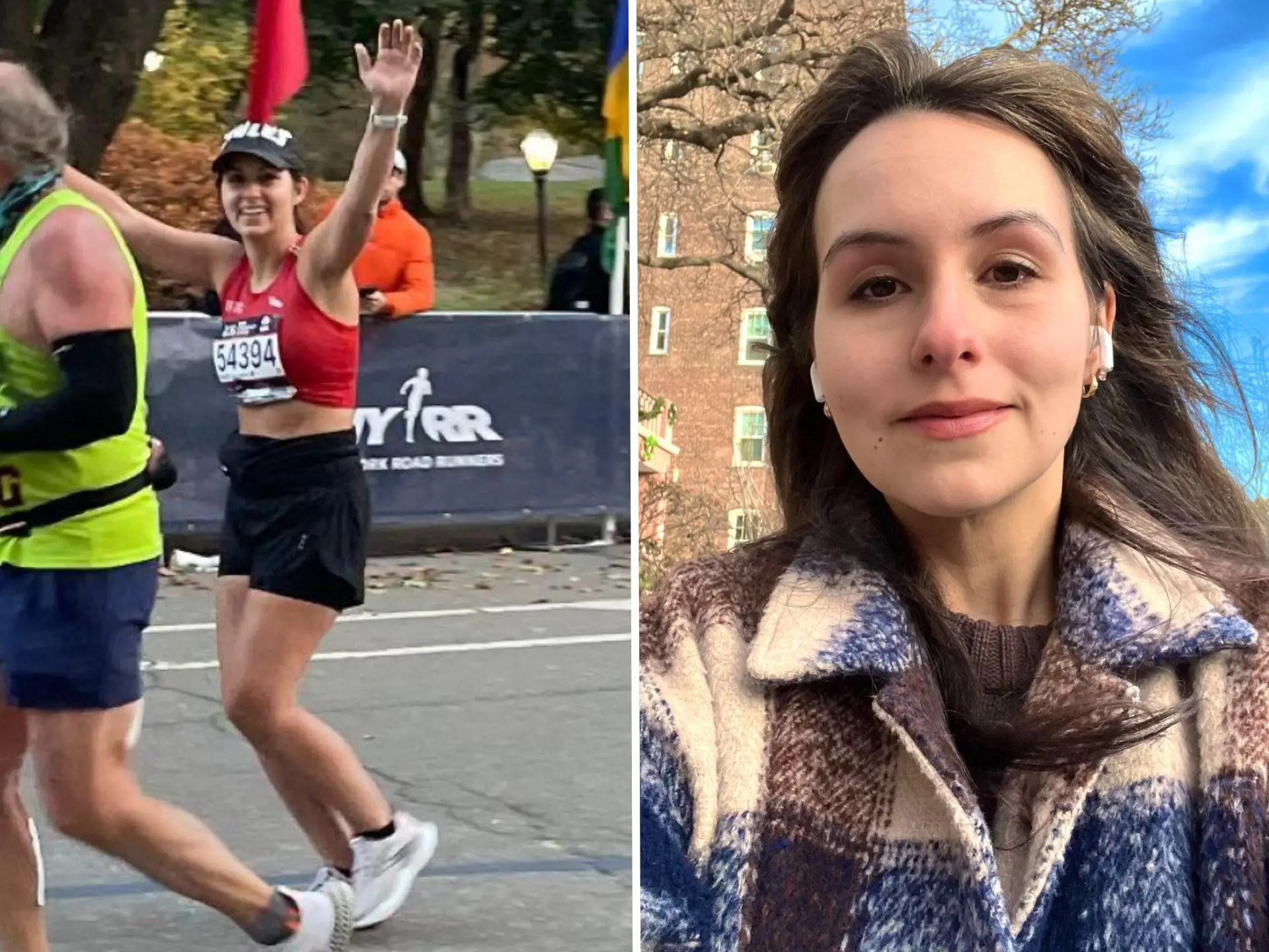 Marathon running; selfie