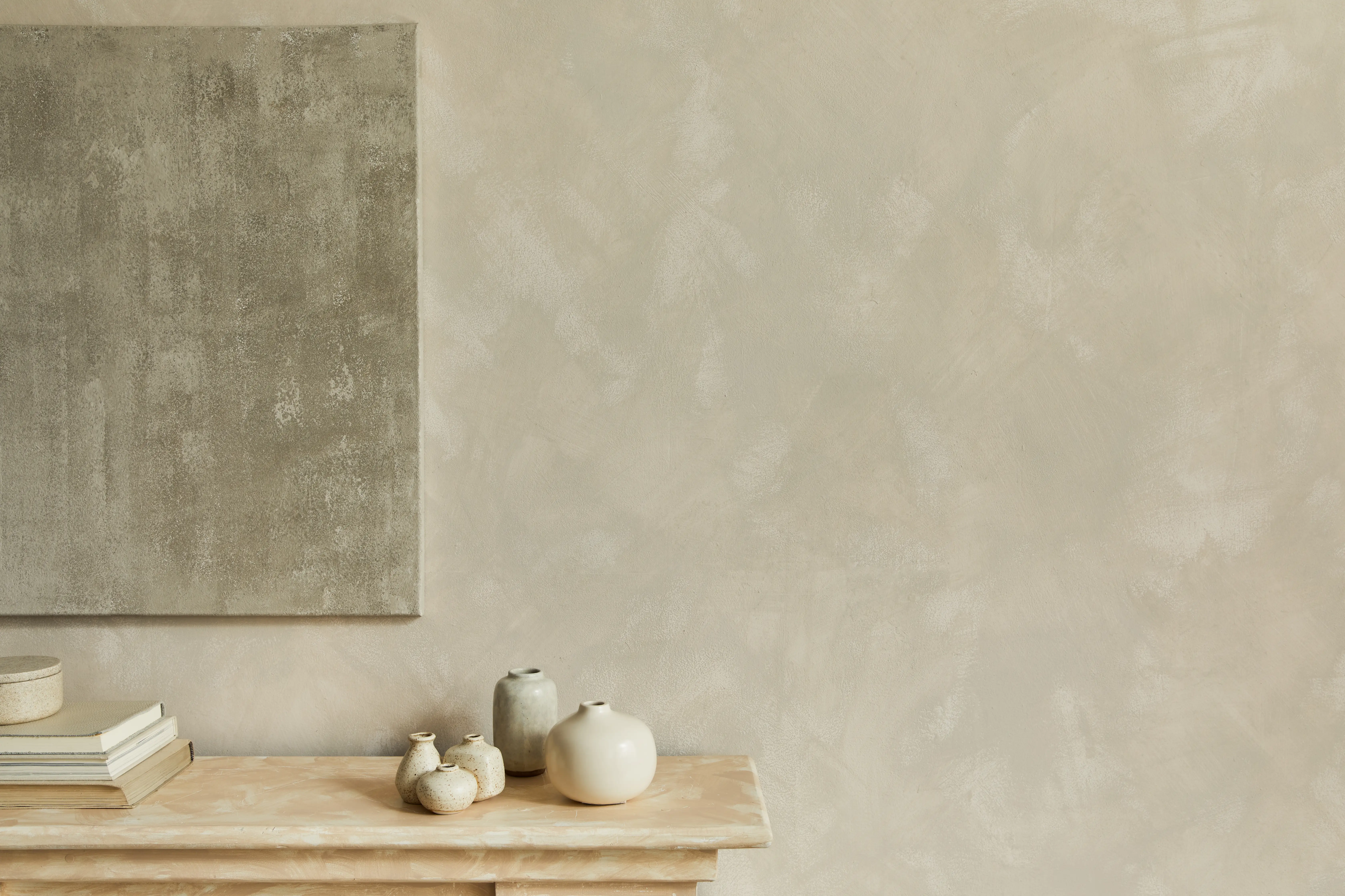 Beige wall with textured paint effect