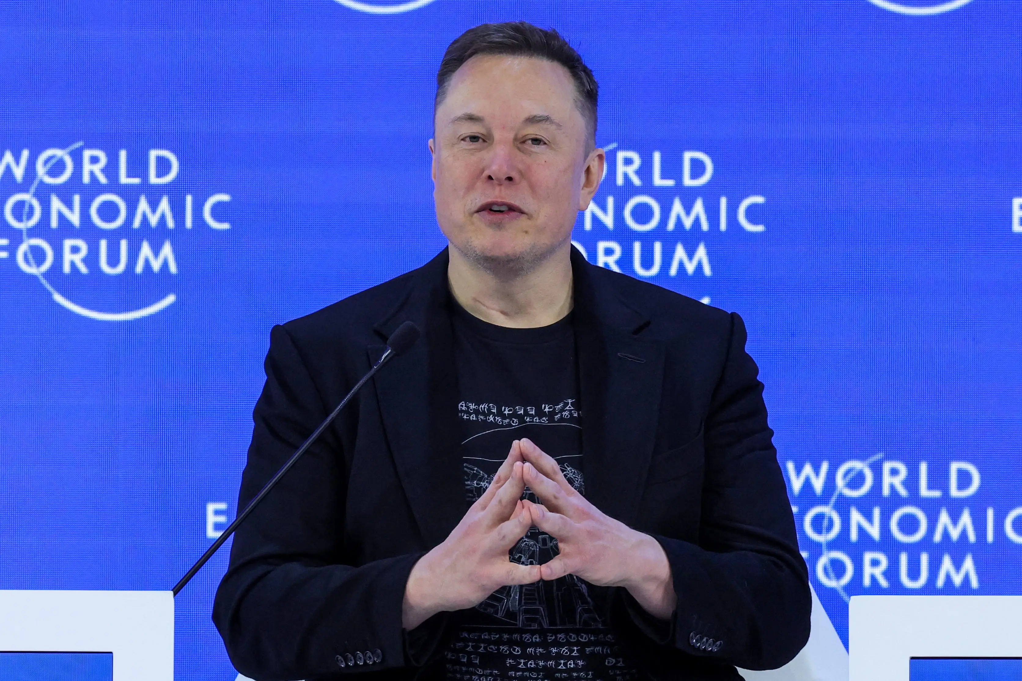 Elon Musk attends 56th annual World Economic Forum meeting in Davos