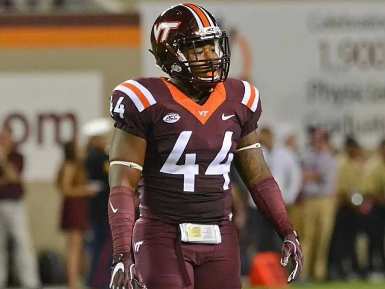 Tre Hubbard in his virginia tech football gear