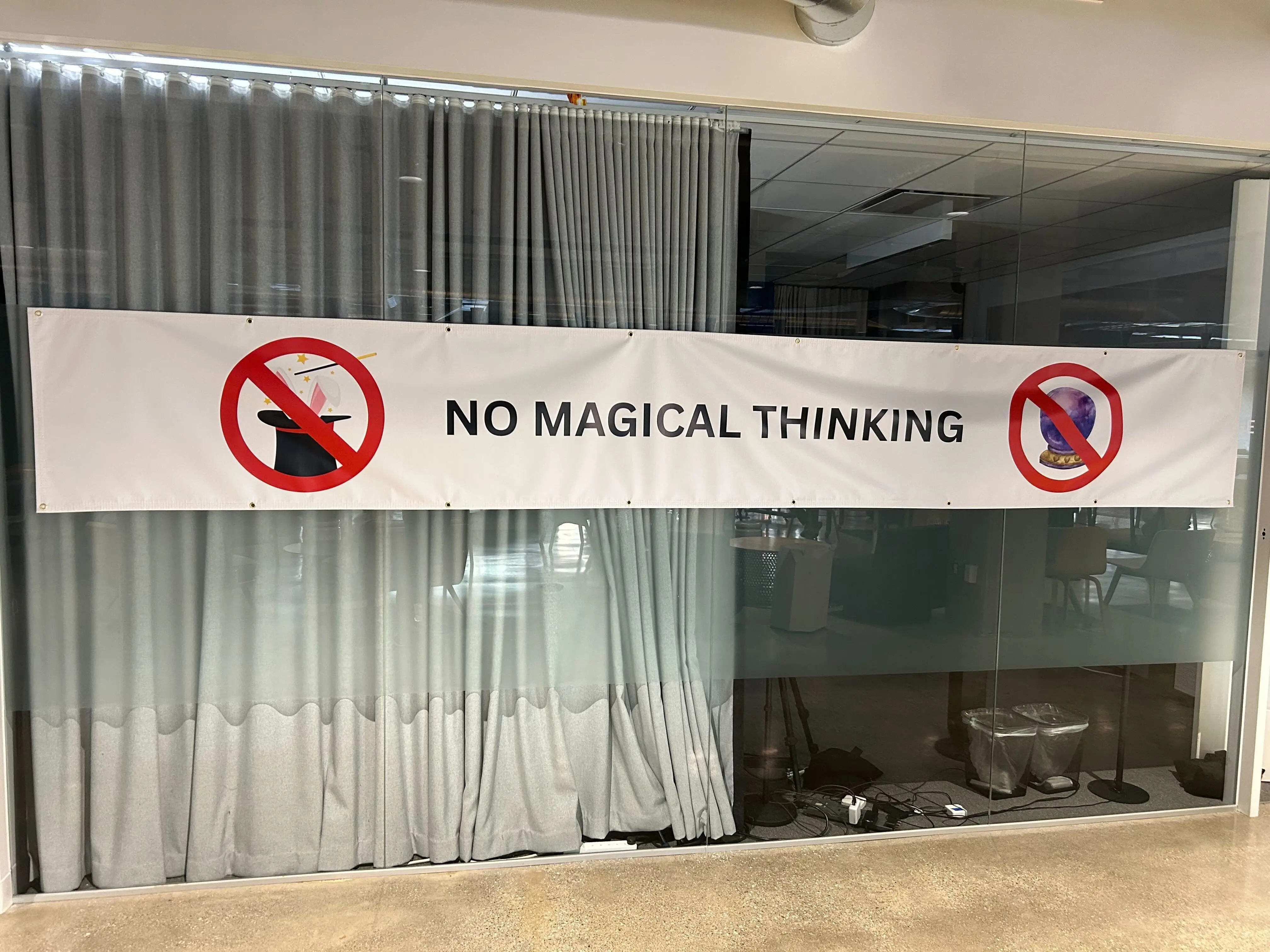 A banner in the Amplitude office that reads