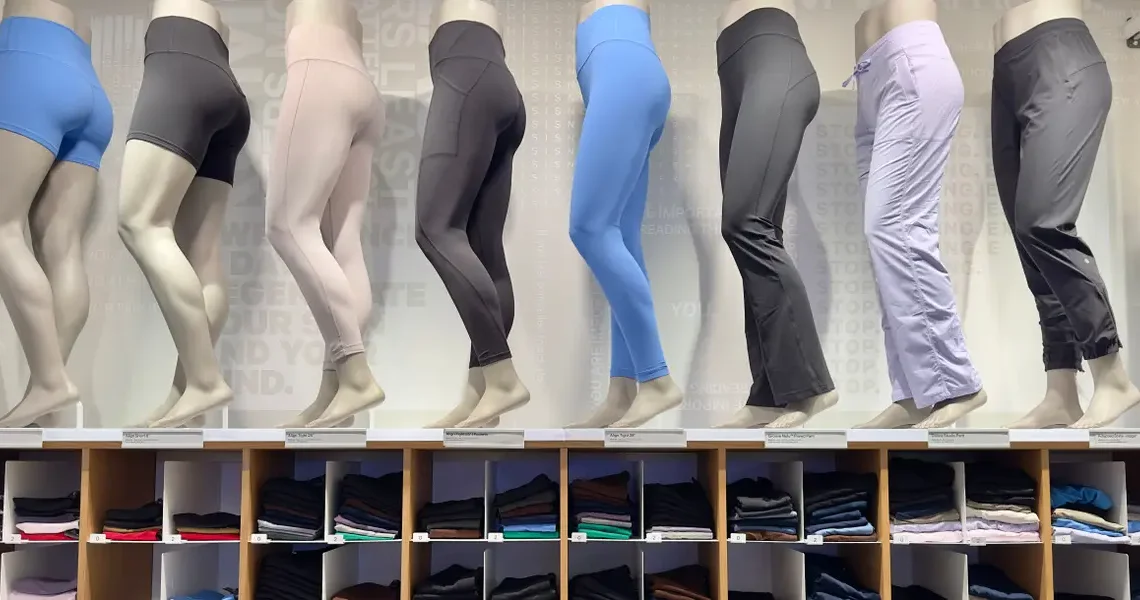 Lululemon says people who buy their sheer leggings should wear skin-toned undies and size up
