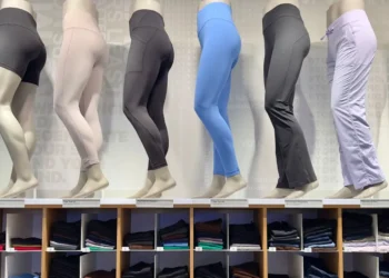 Lululemon says people who buy their sheer leggings should wear skin-toned undies and size up