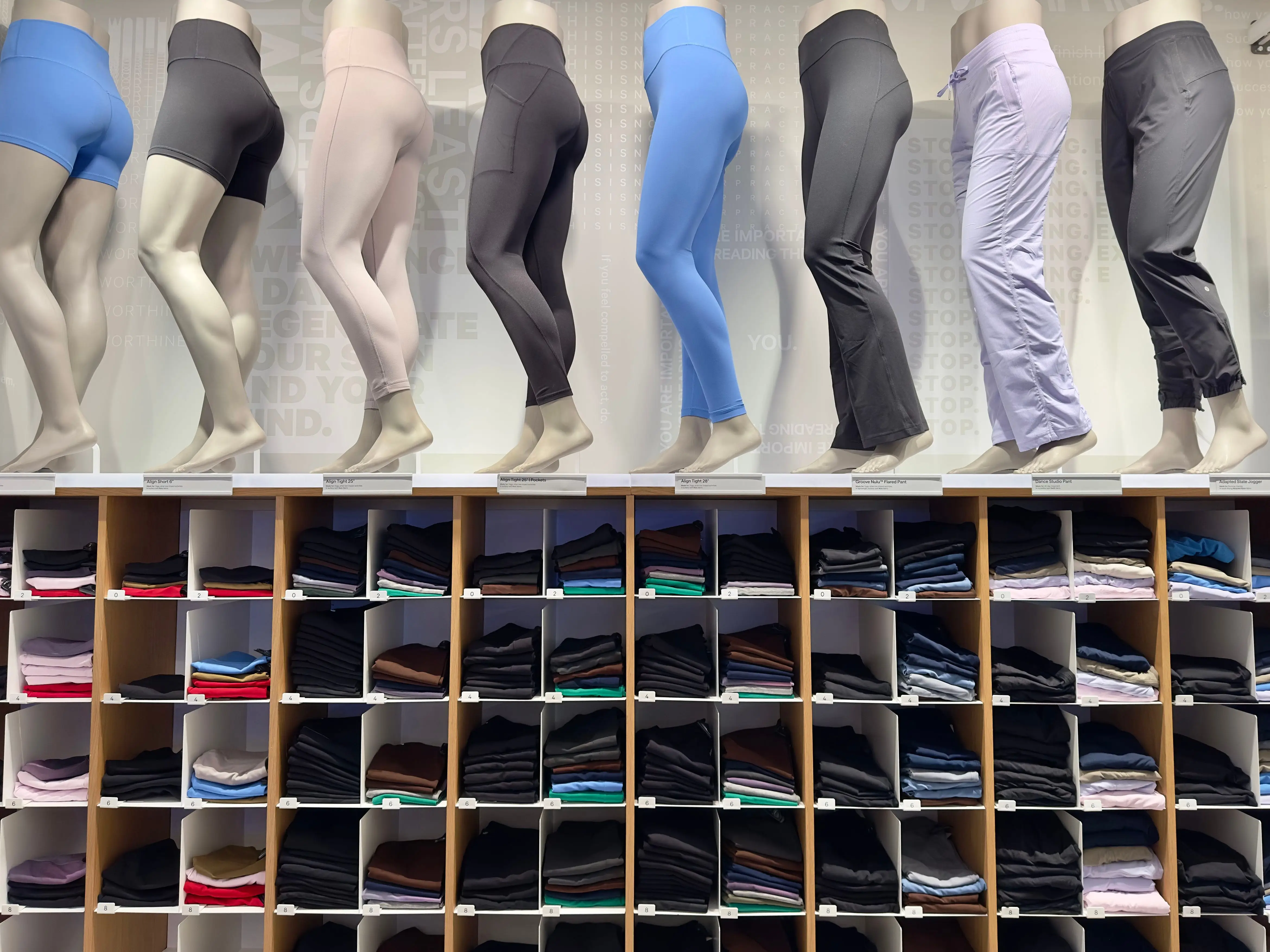 Lululemon, interior store display, Brookfield Place Mall, New York City, New York, USA.