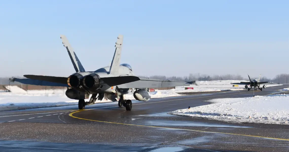 A NATO fighter wing showed up for front-line air patrols with drone defenses for the first time