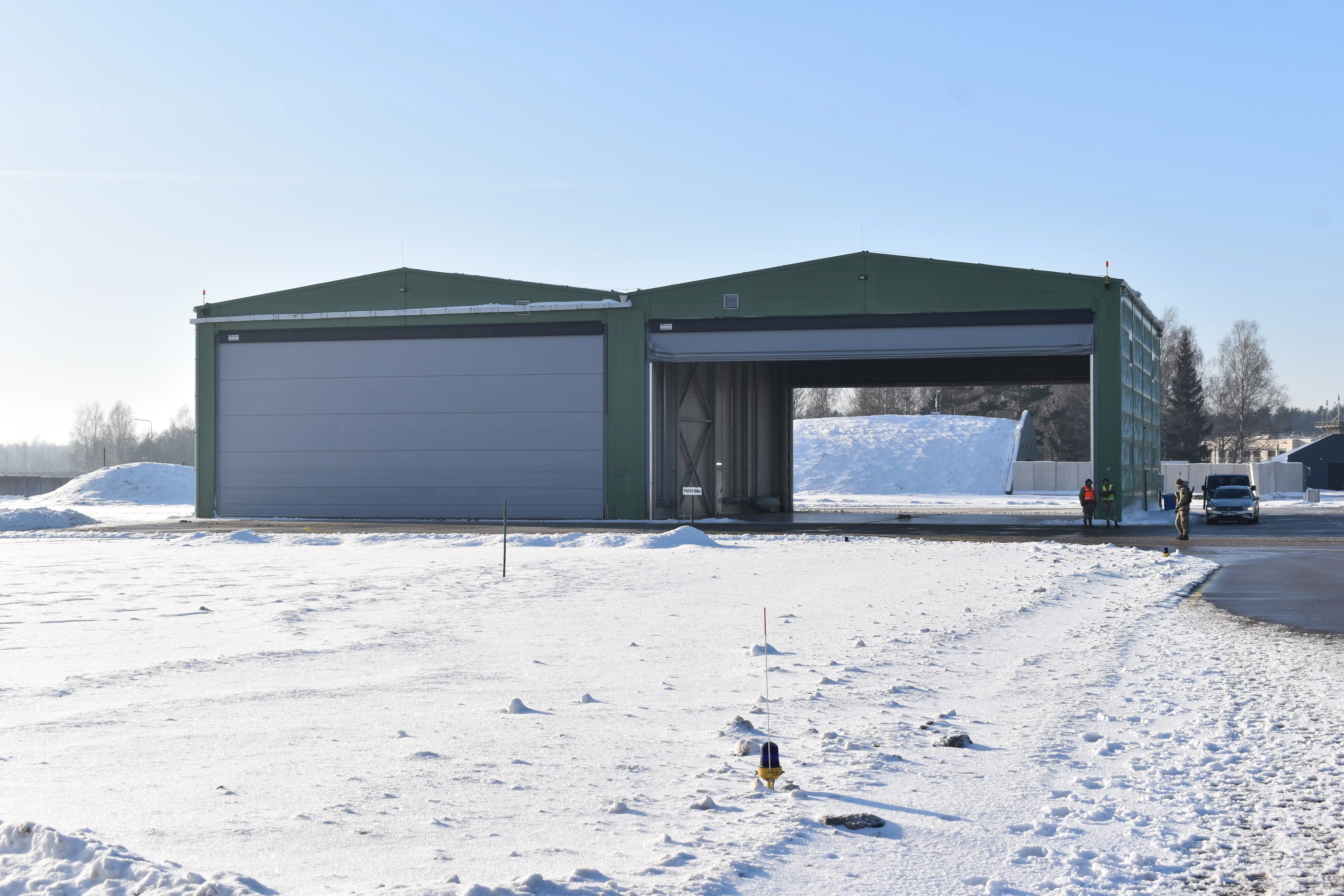 A hangar at Šiauliai Air Base in Lithuania in January 2026.