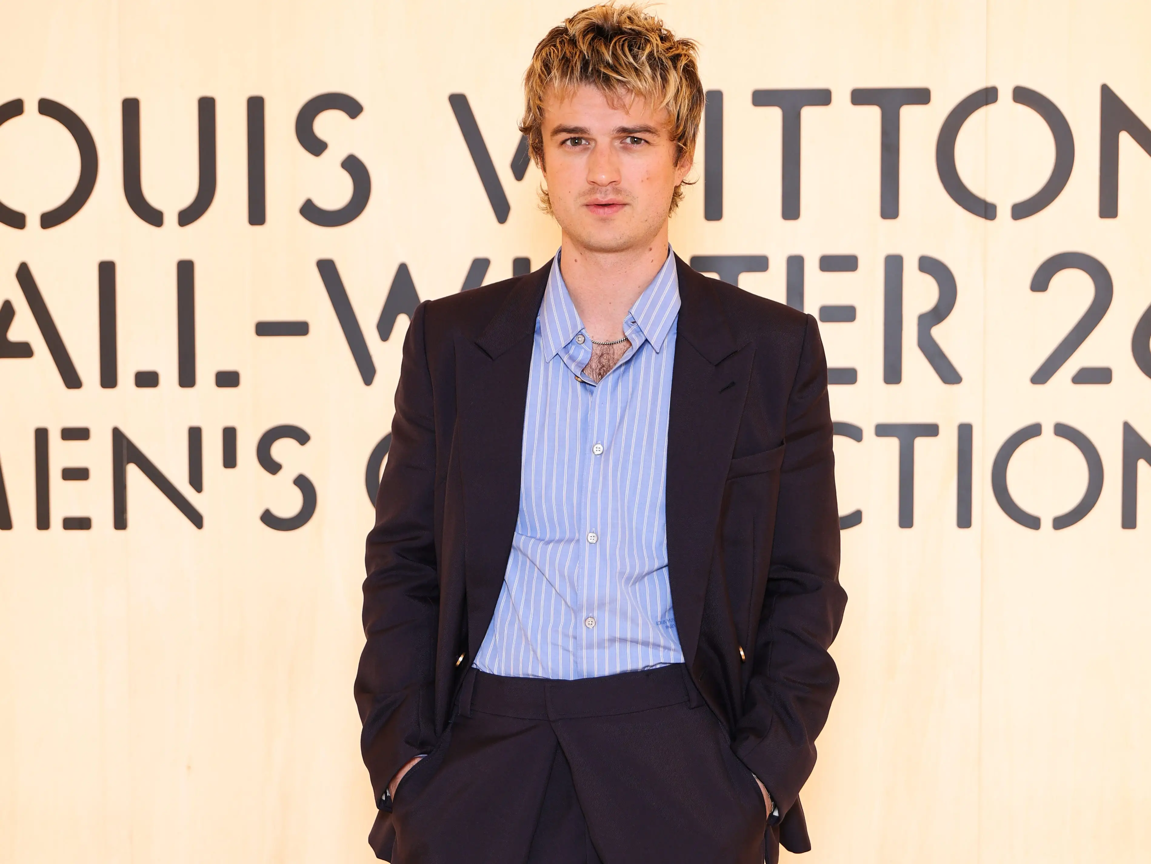 Joe Keery at a Louis Vuitton show during Paris Fashion Week Men's 2026.