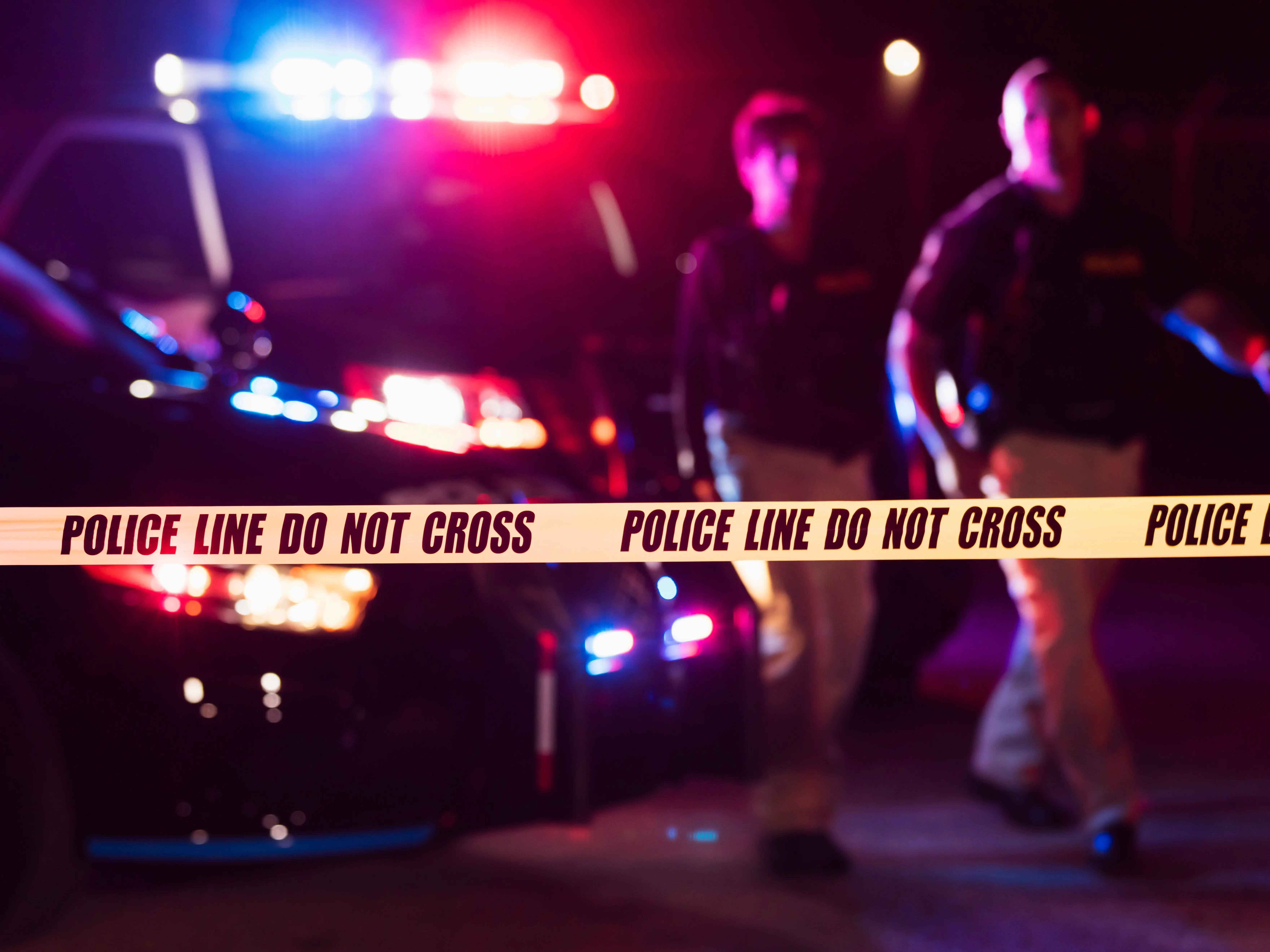 Yellow tape that says 