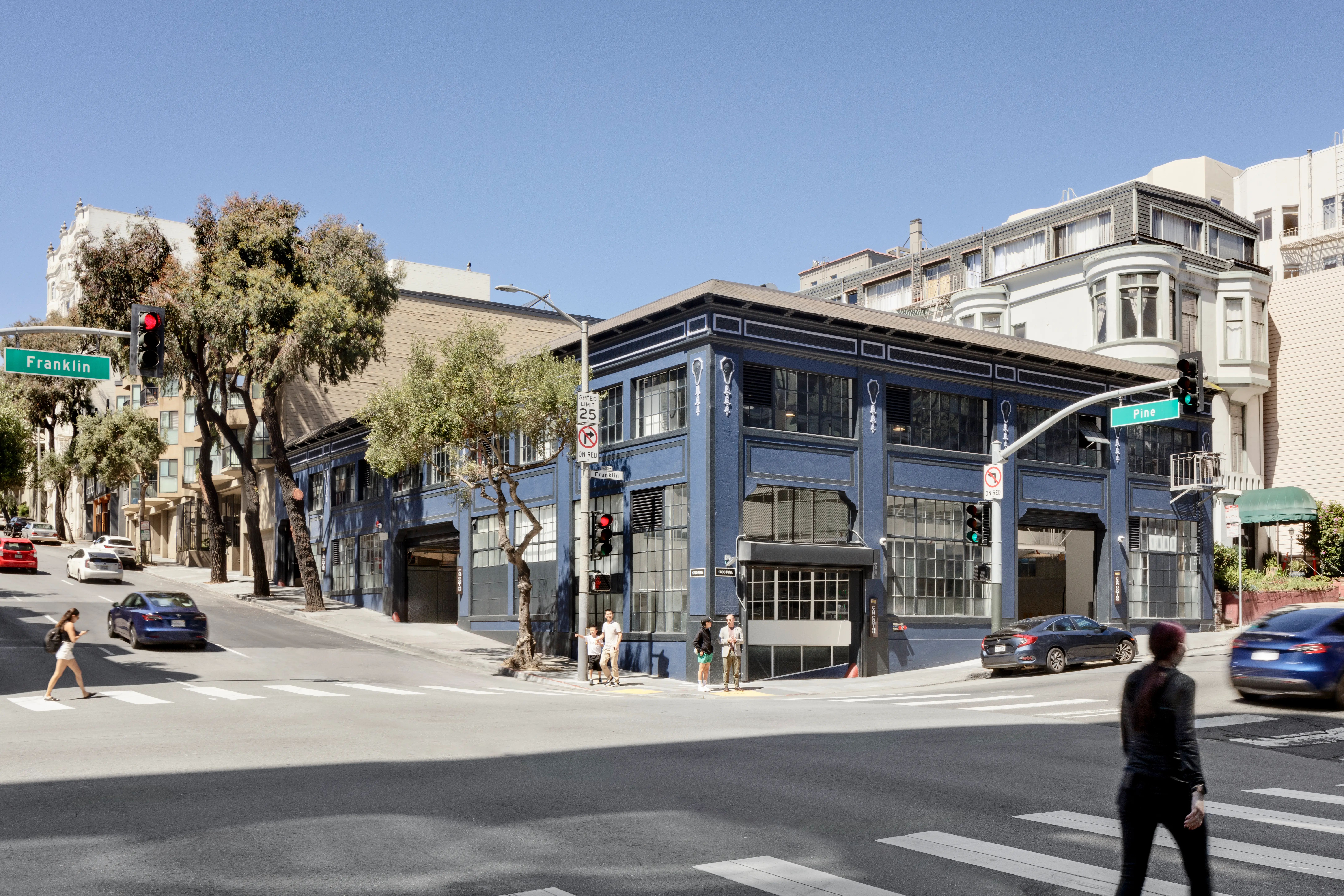 Voltera robotaxi depot in San Francisco.