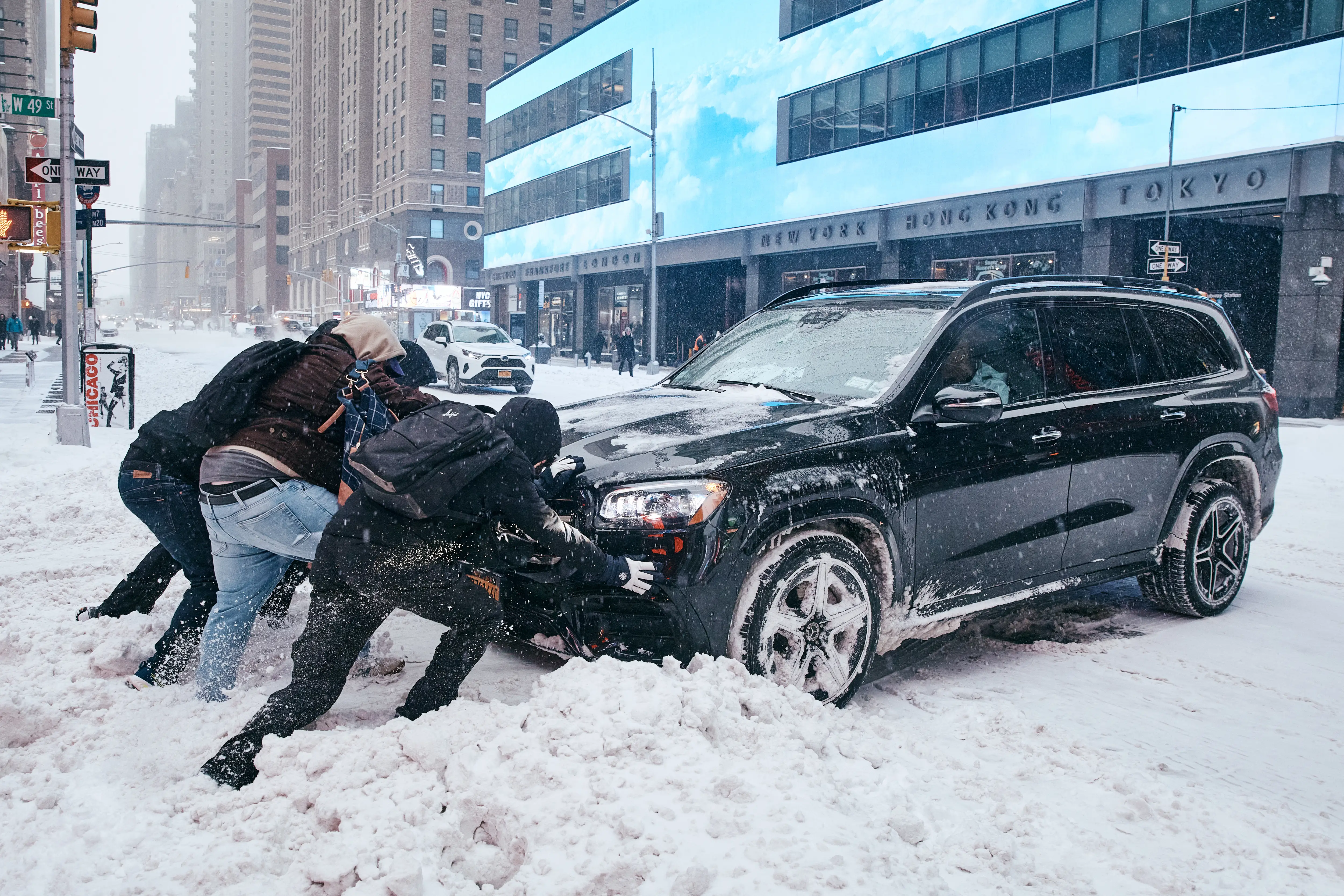 winter storm in the US (New York City).