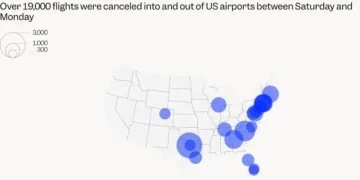 Mapped: 19,000 US flights canceled due to the huge winter storm &mdash; marking the worst weekend for air travel since COVID