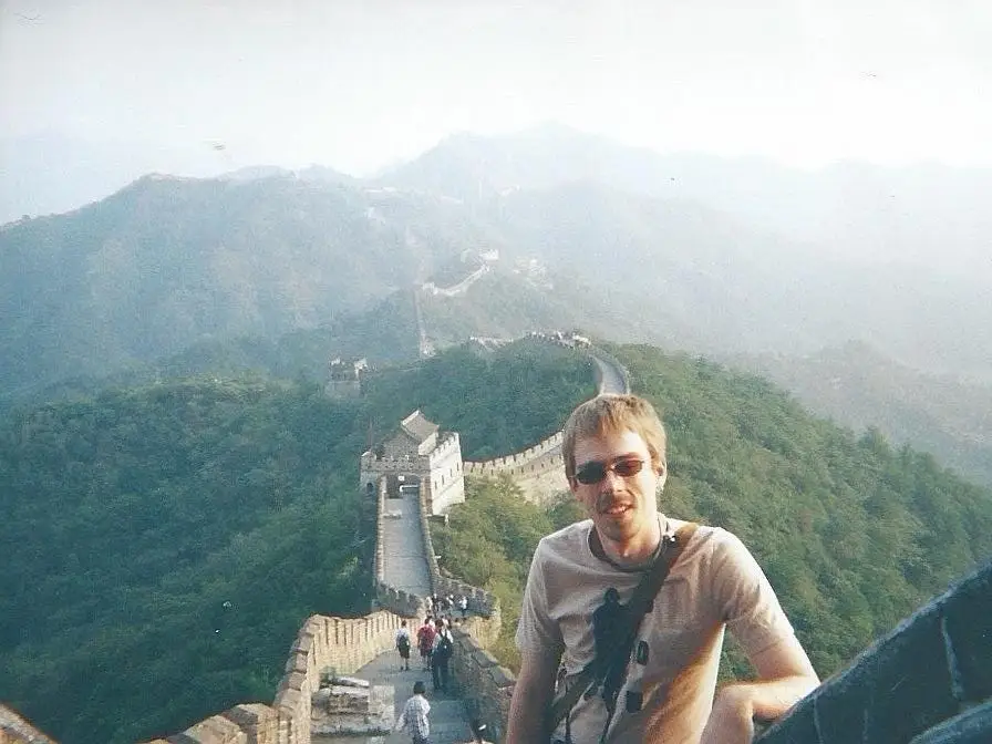 John von Seggern at the great wall of china