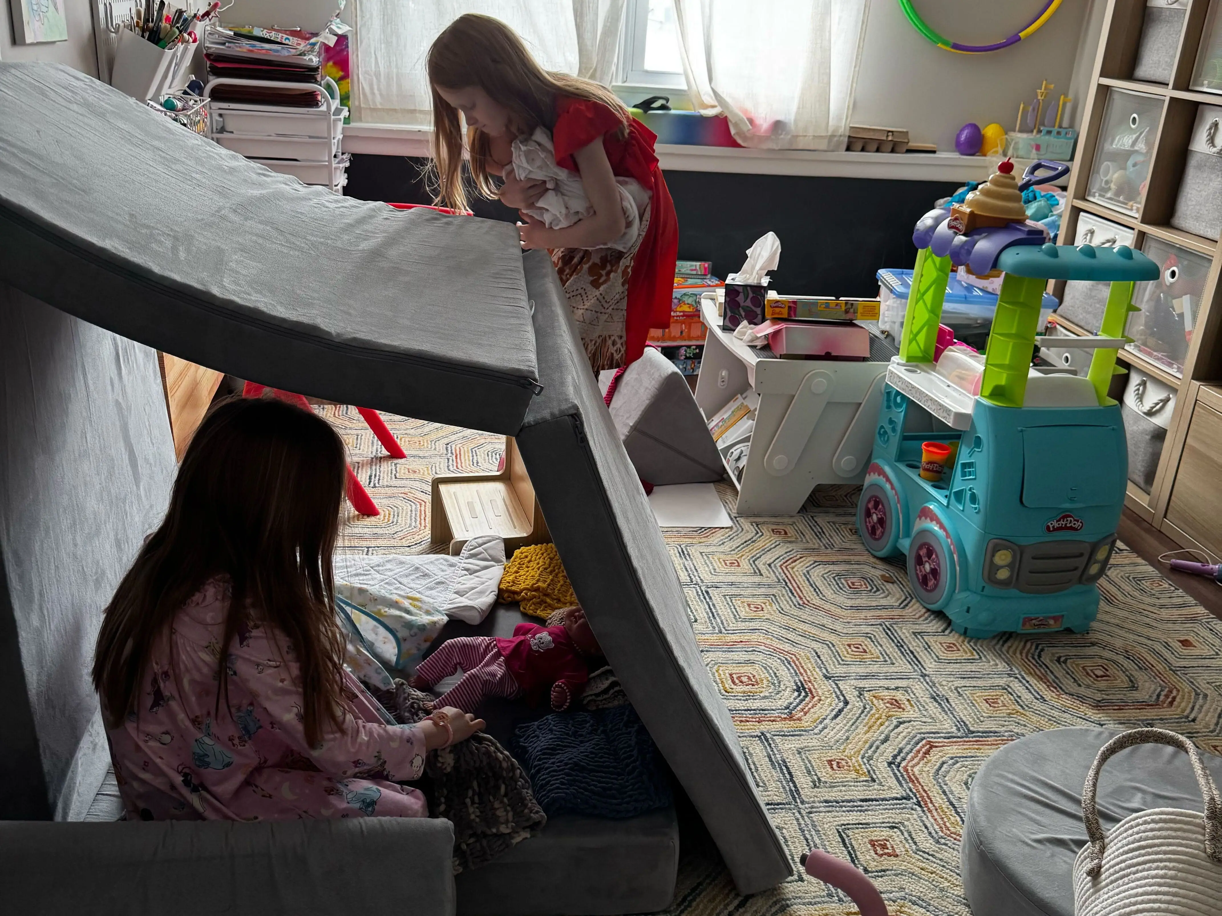 Kids playing in their playroom