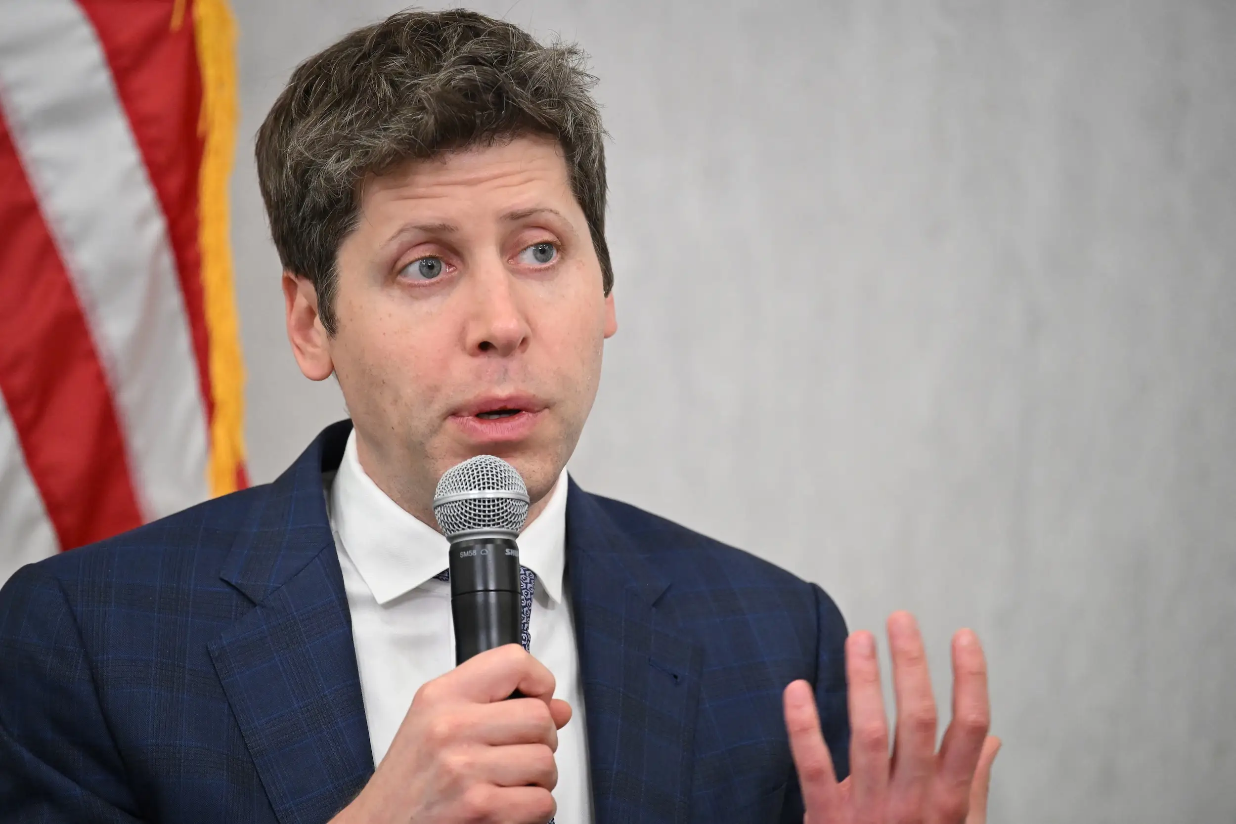 Sam Altman speaks during an event