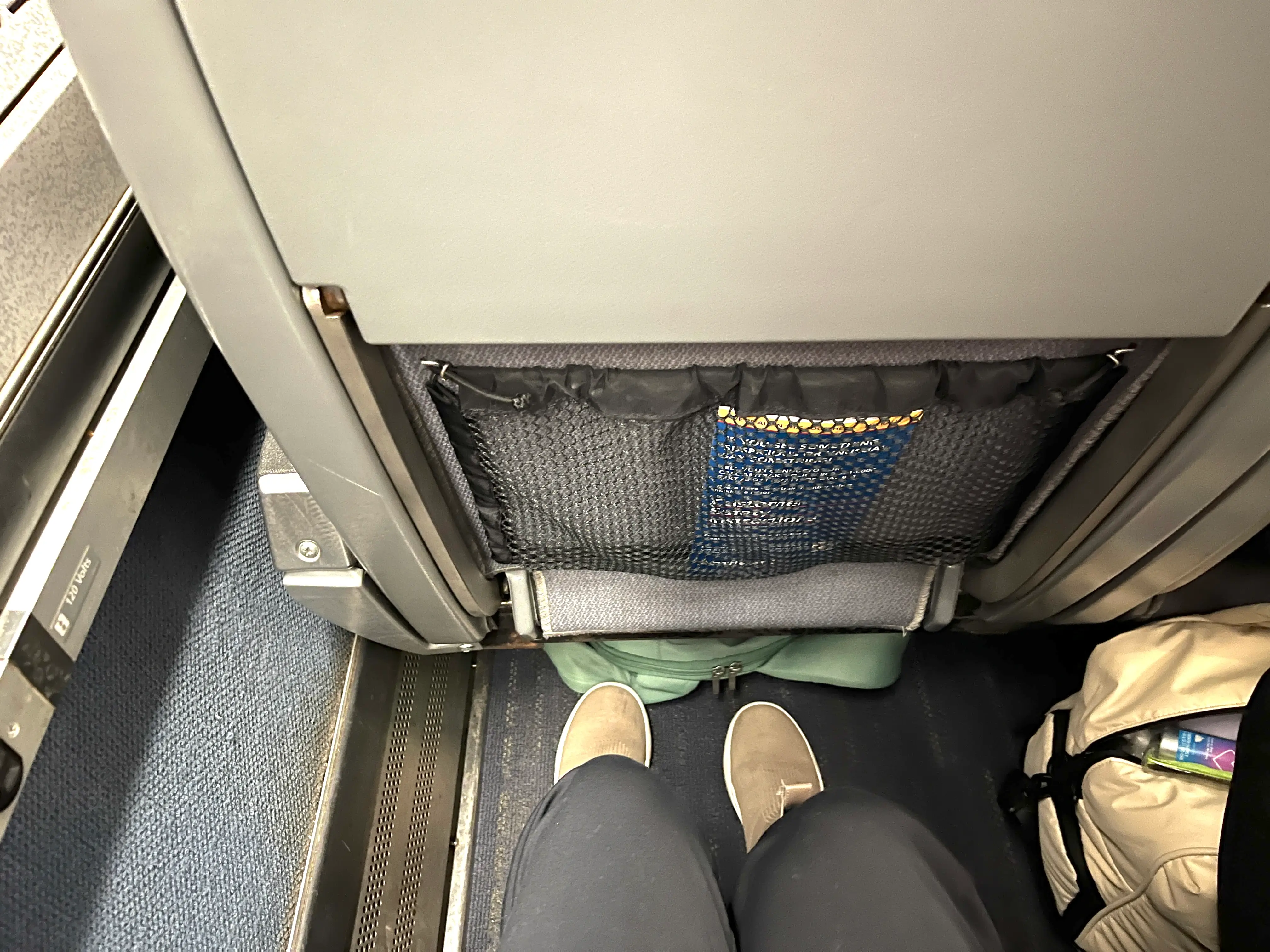 A coach seat on Amtrak.