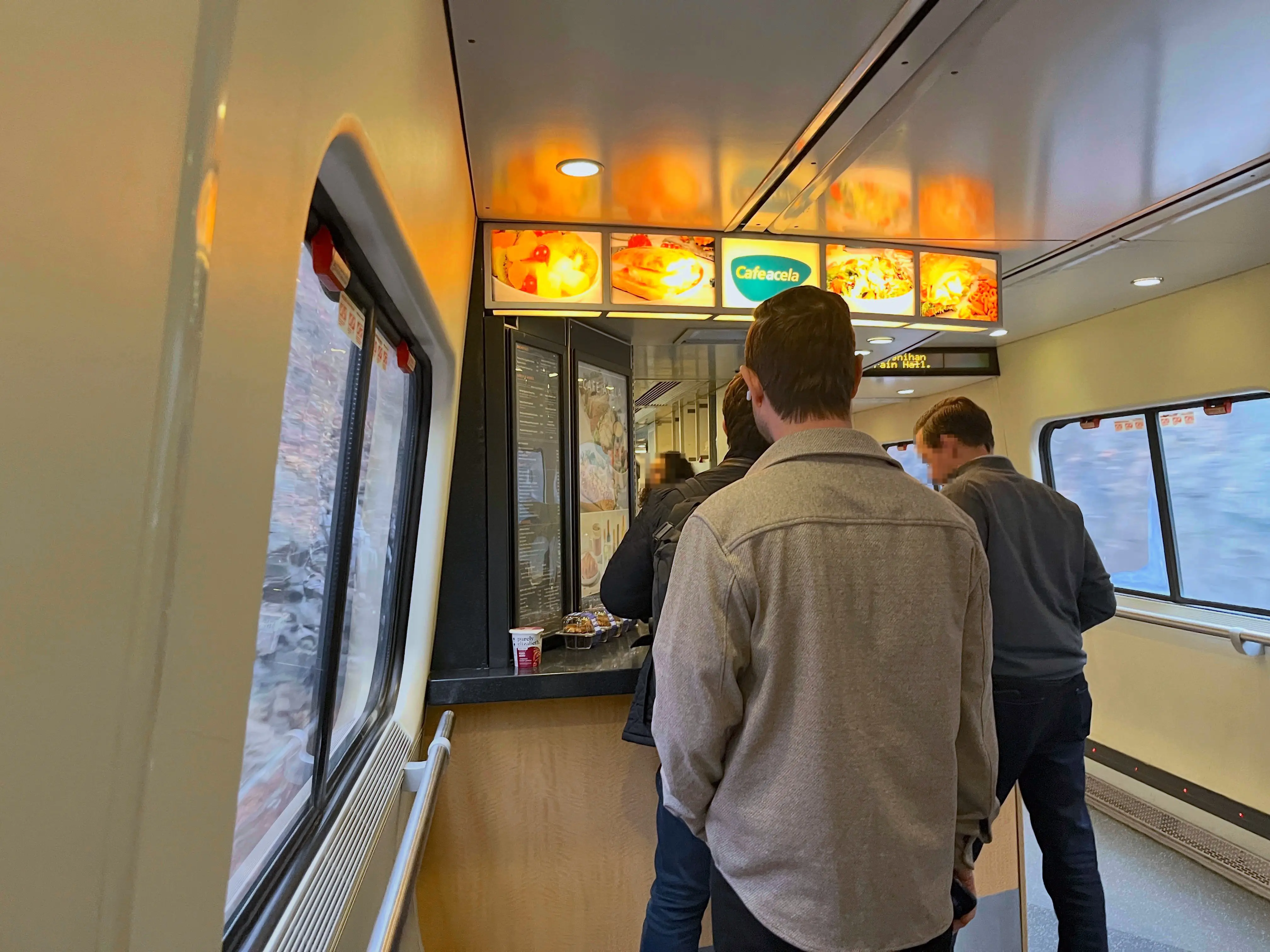 The café car in business class.