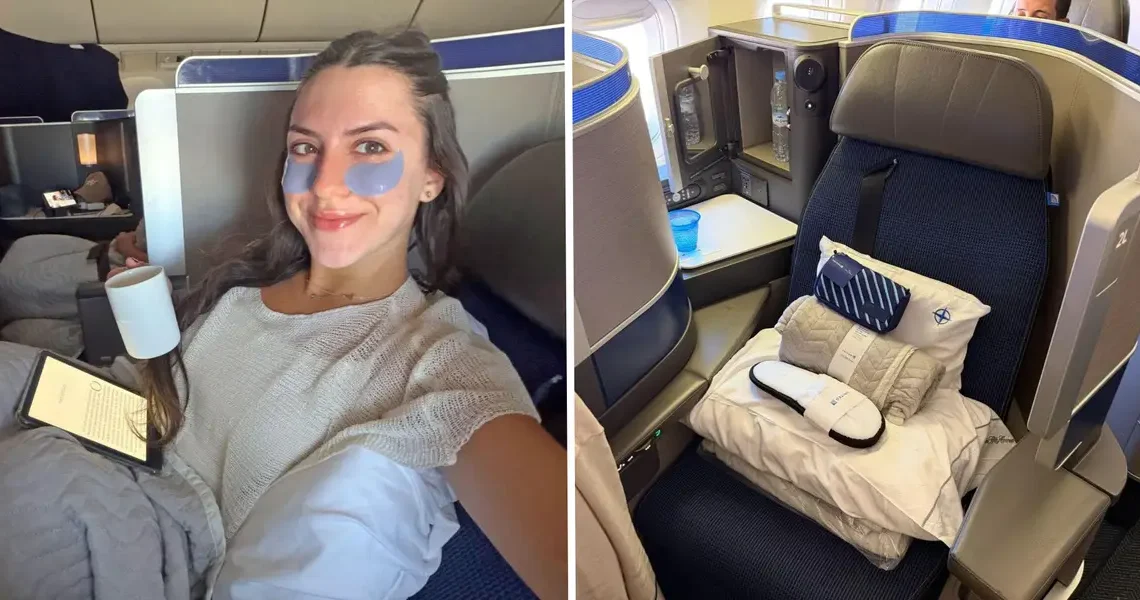 I flew 8 hours in United Polaris business class. The lie-flat seat was comfier than my own bed.