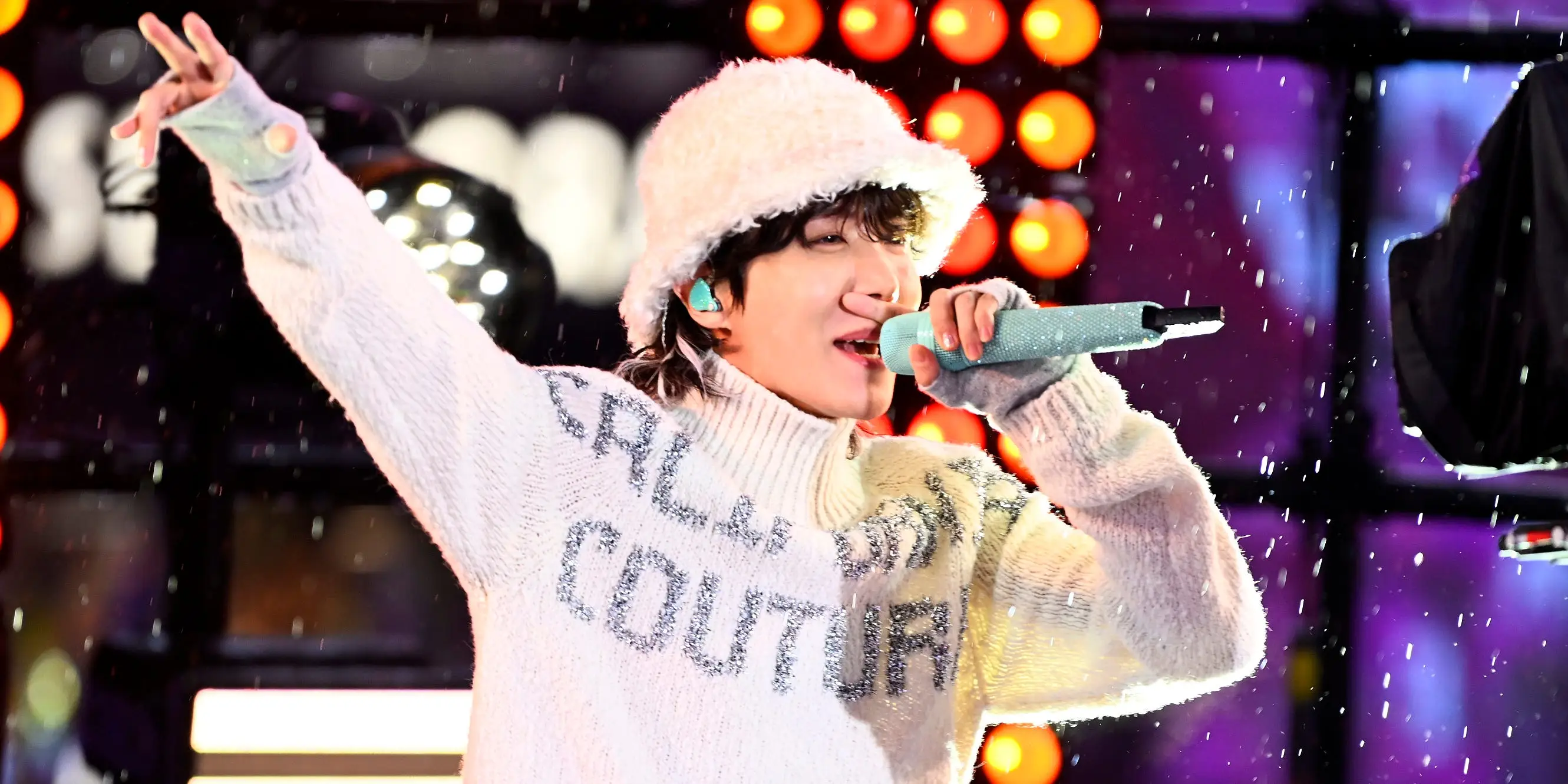 J-Hope performs on stage during the Times Square New Year's Eve 2023 Celebration on December 31, 2022 in New York City