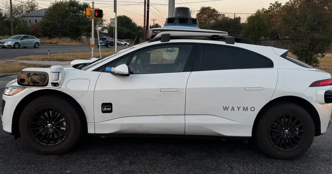 A Waymo vehicle with a human behind the wheel crashed into parked cars in Los Angeles