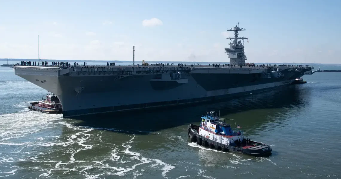 The US Navy’s next Ford-class supercarrier is setting sail for a new test at sea