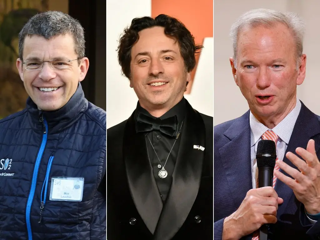 Composite image: Max Levchin, Sergey Brin, Eric Schmidt.