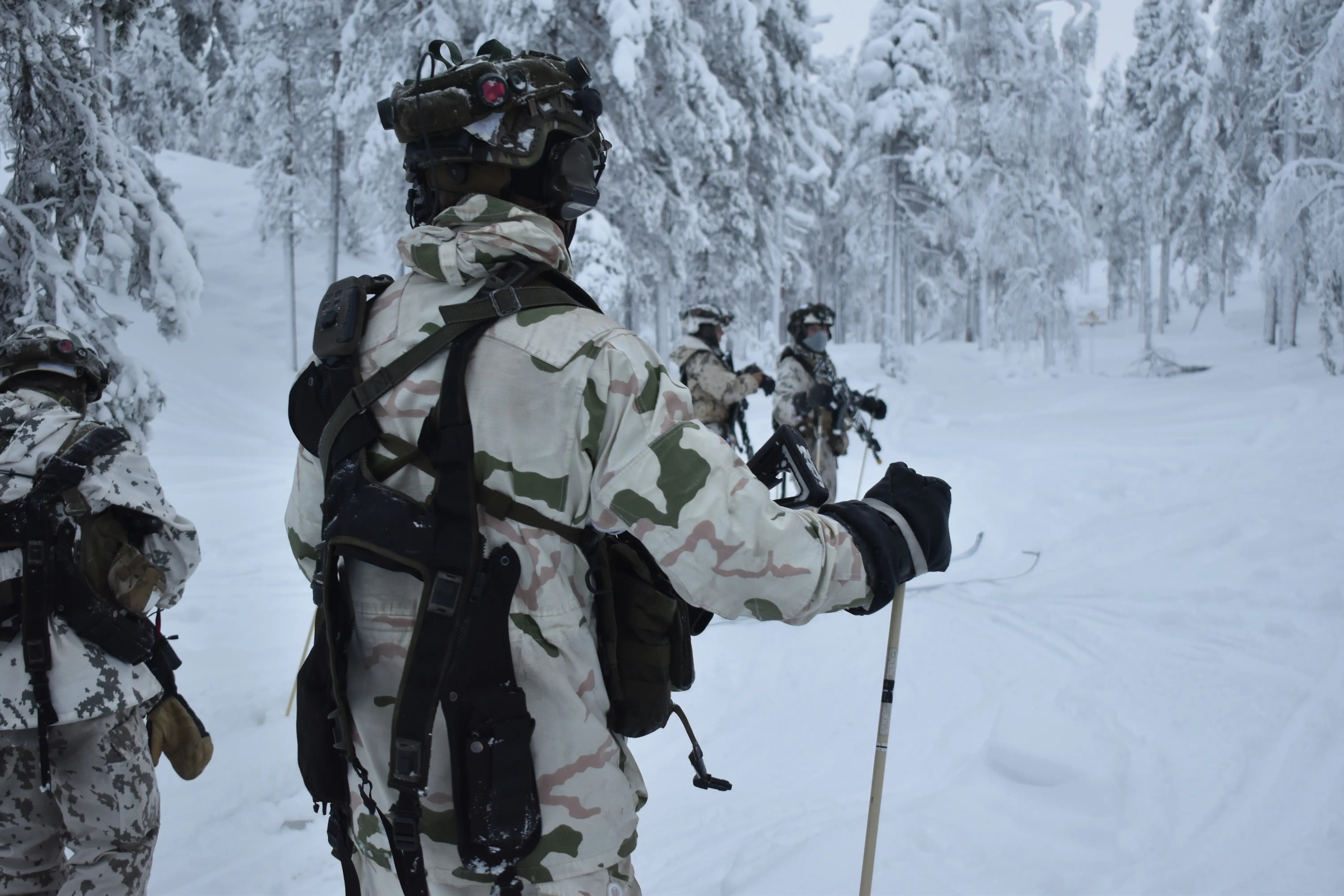 NATO soldiers train for Arctic warfare in northern Finland in January 2026.
