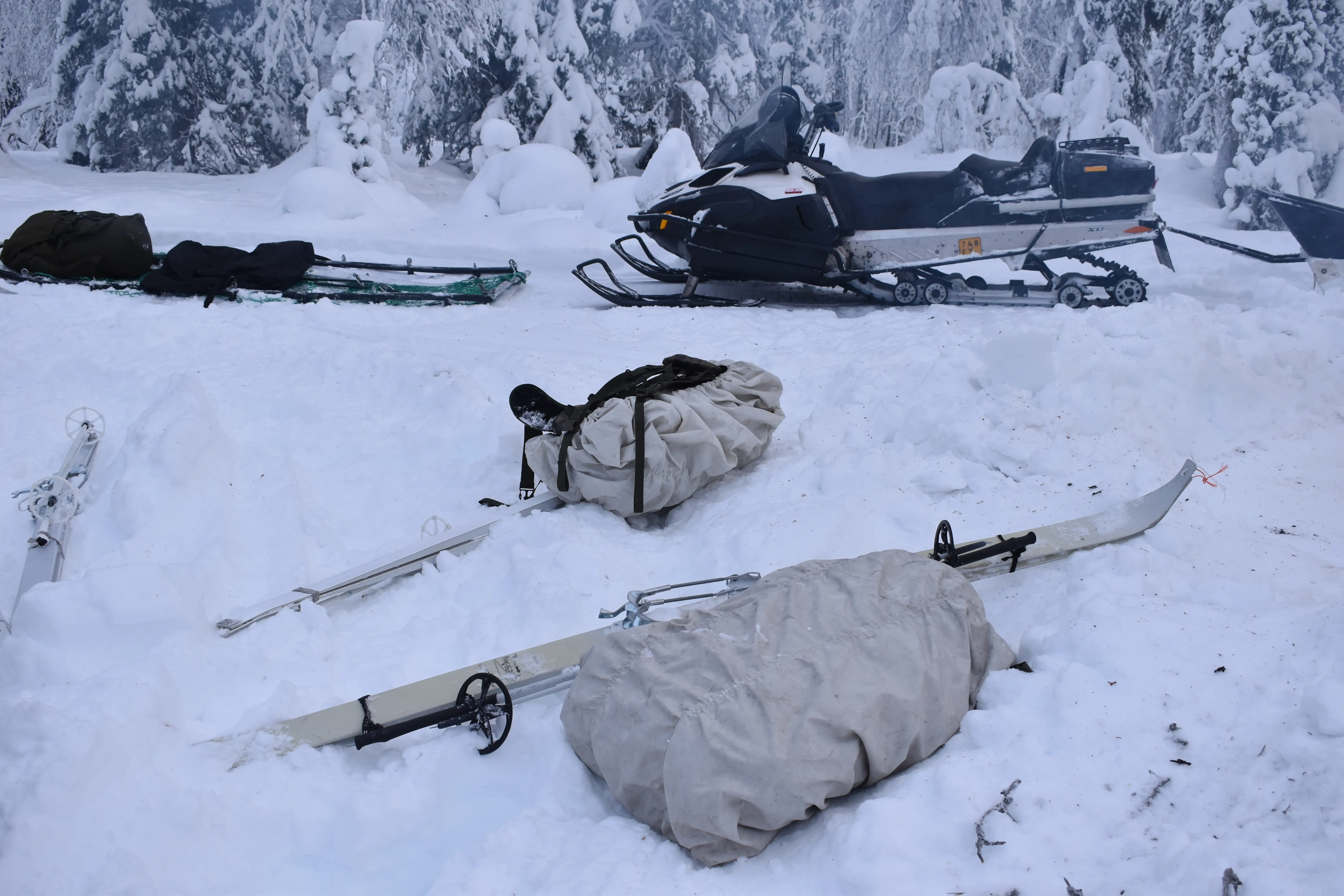 Gear used by NATO soldiers in northern Finland in January 2026.