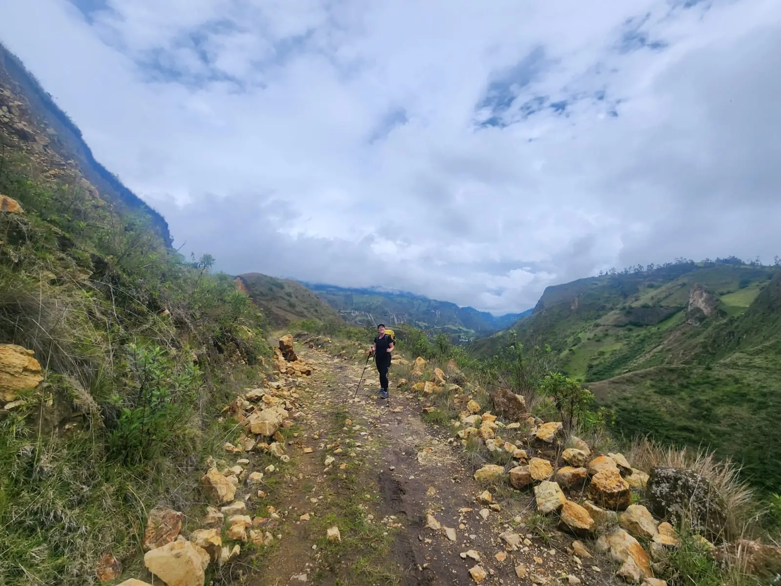 Hiking in Ecuador through Andean towns.