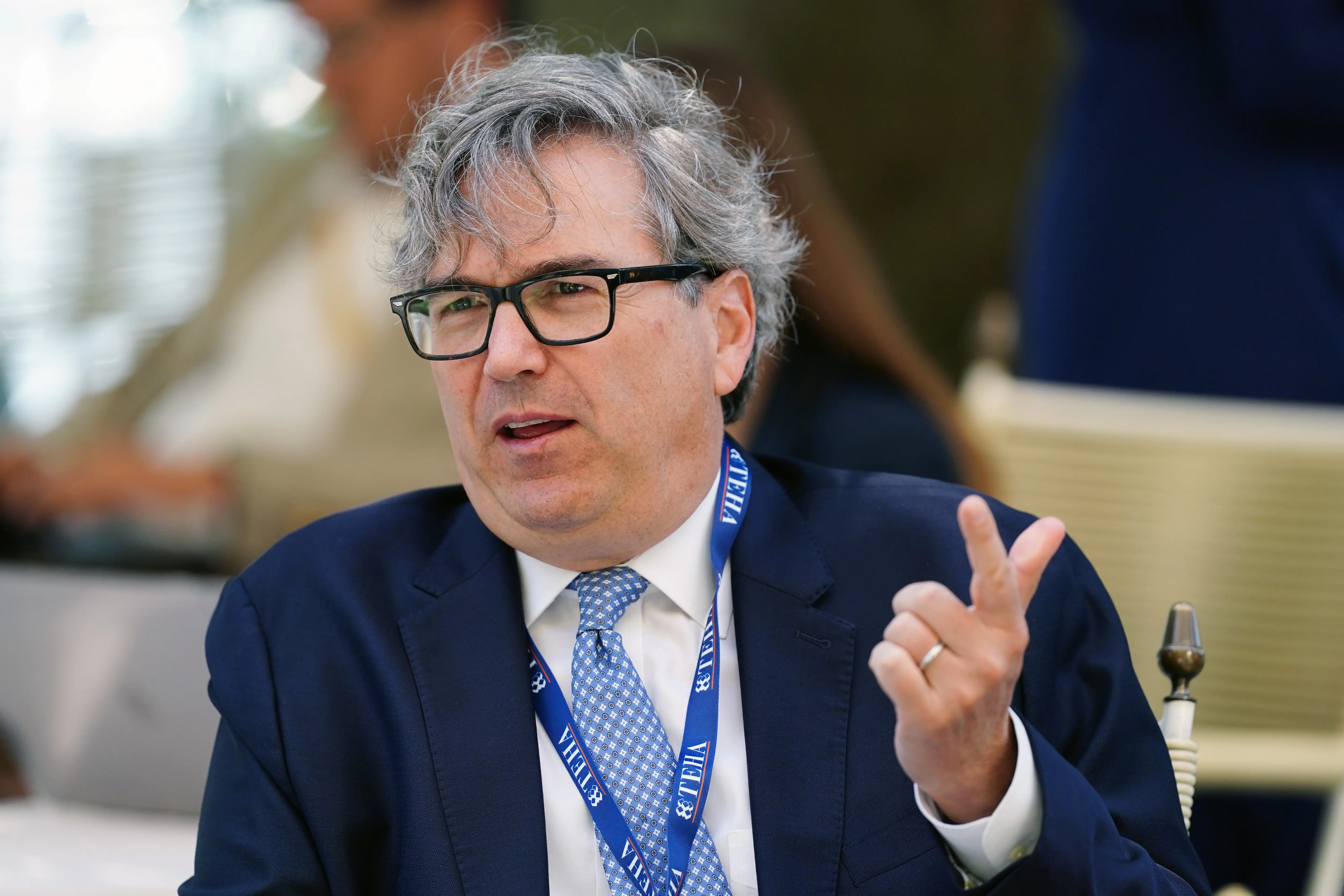 Jason Furman, American economist and professor at the Harvard Kennedy School, speaks to an audience while seated.