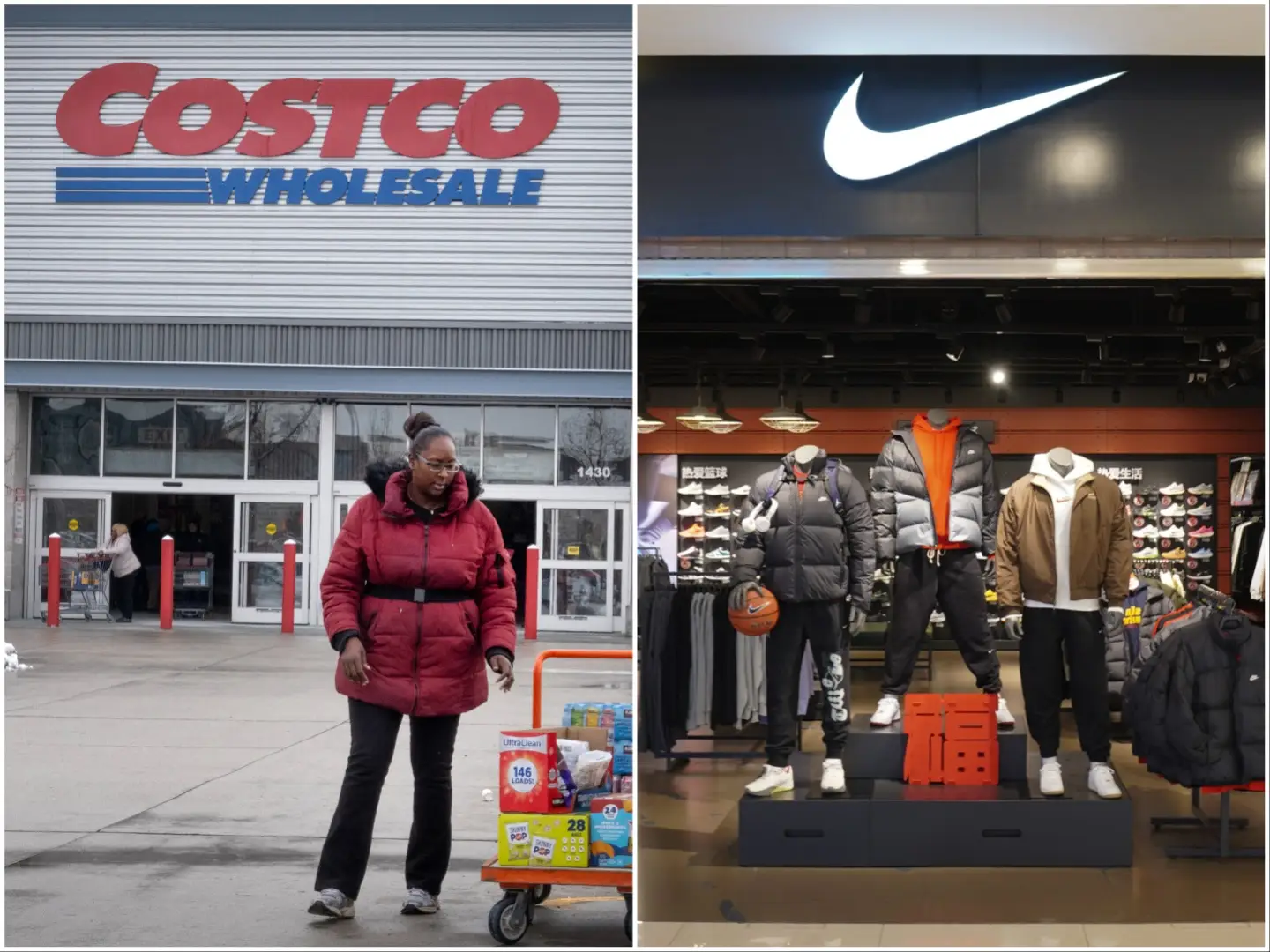 composite image of Costco and Nike