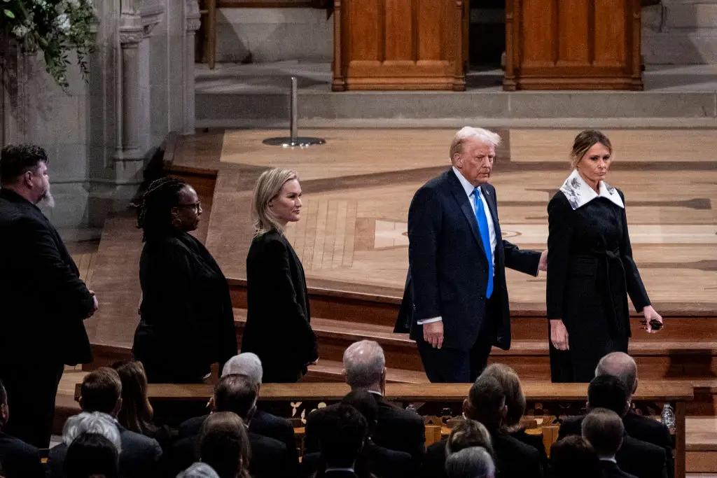 Donald and Melania Trump at Jimmy Carter's funeral.