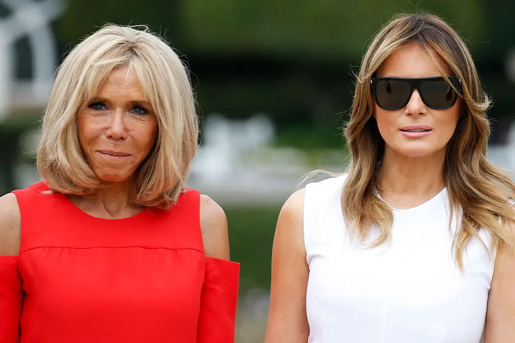Brigitte Macron and Melania Trump.